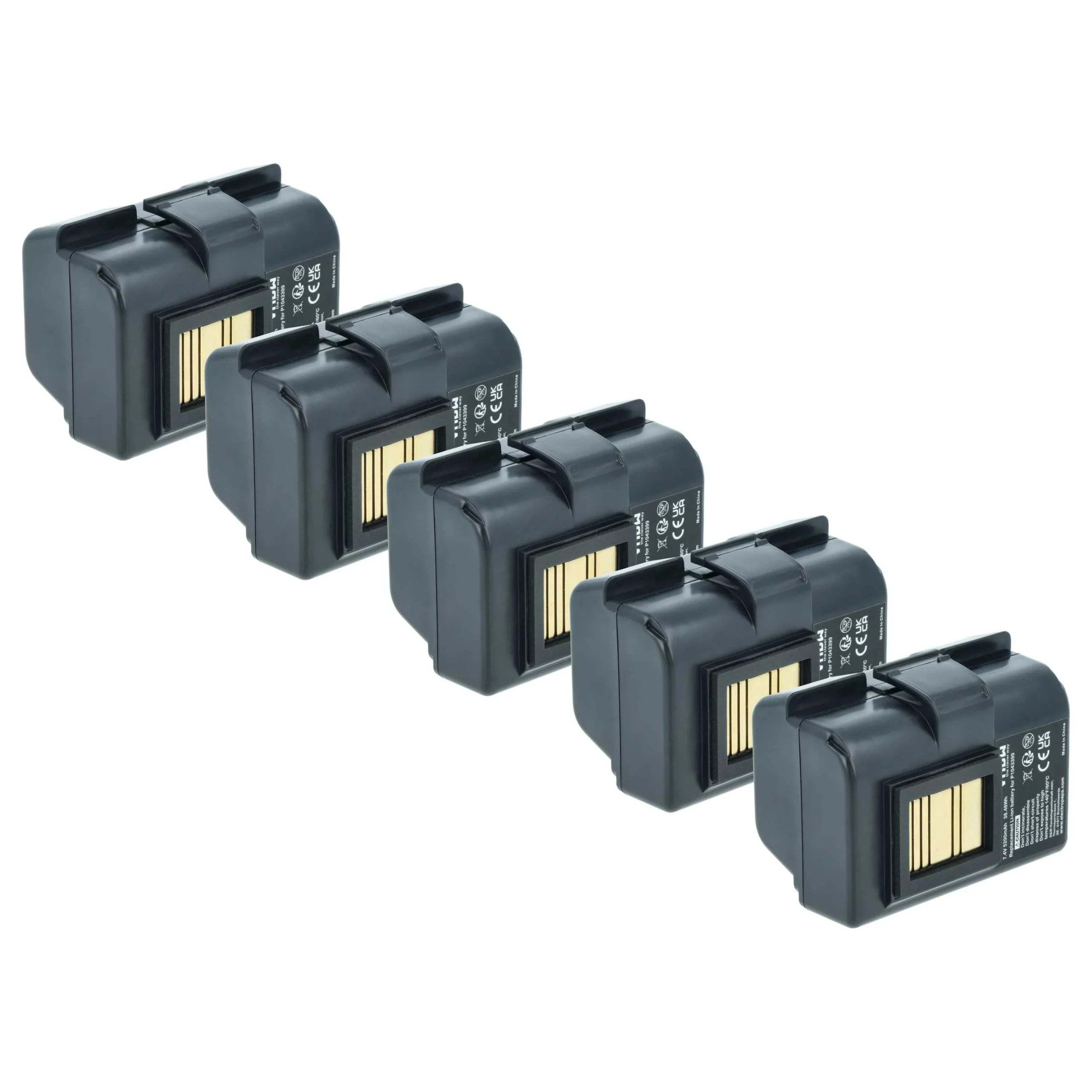 5x Batteries remplace Zebra AT16004, BTRY-MPP-34MA1-01 pour imprimante Zebra - 5200mAh 7,4V Li-ion