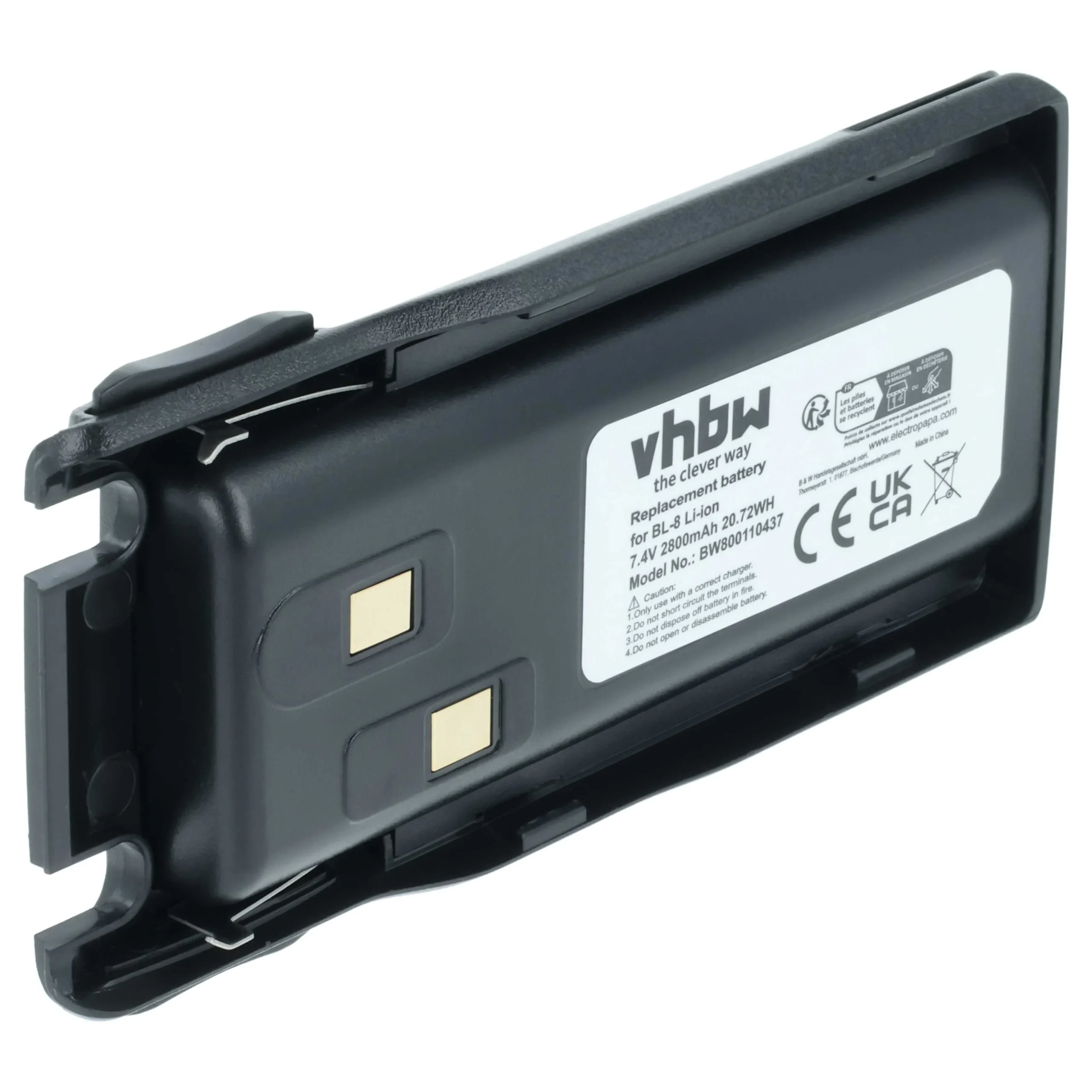 Batterie remplace Baofeng BL-8 pour radio talkie-walkie Baofeng- 2800mAh 7,4V Li-ion
