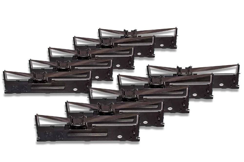 10x Ruban encreur remplace Epson C13S015307 pour imprimante matricielle / étiquette - noir