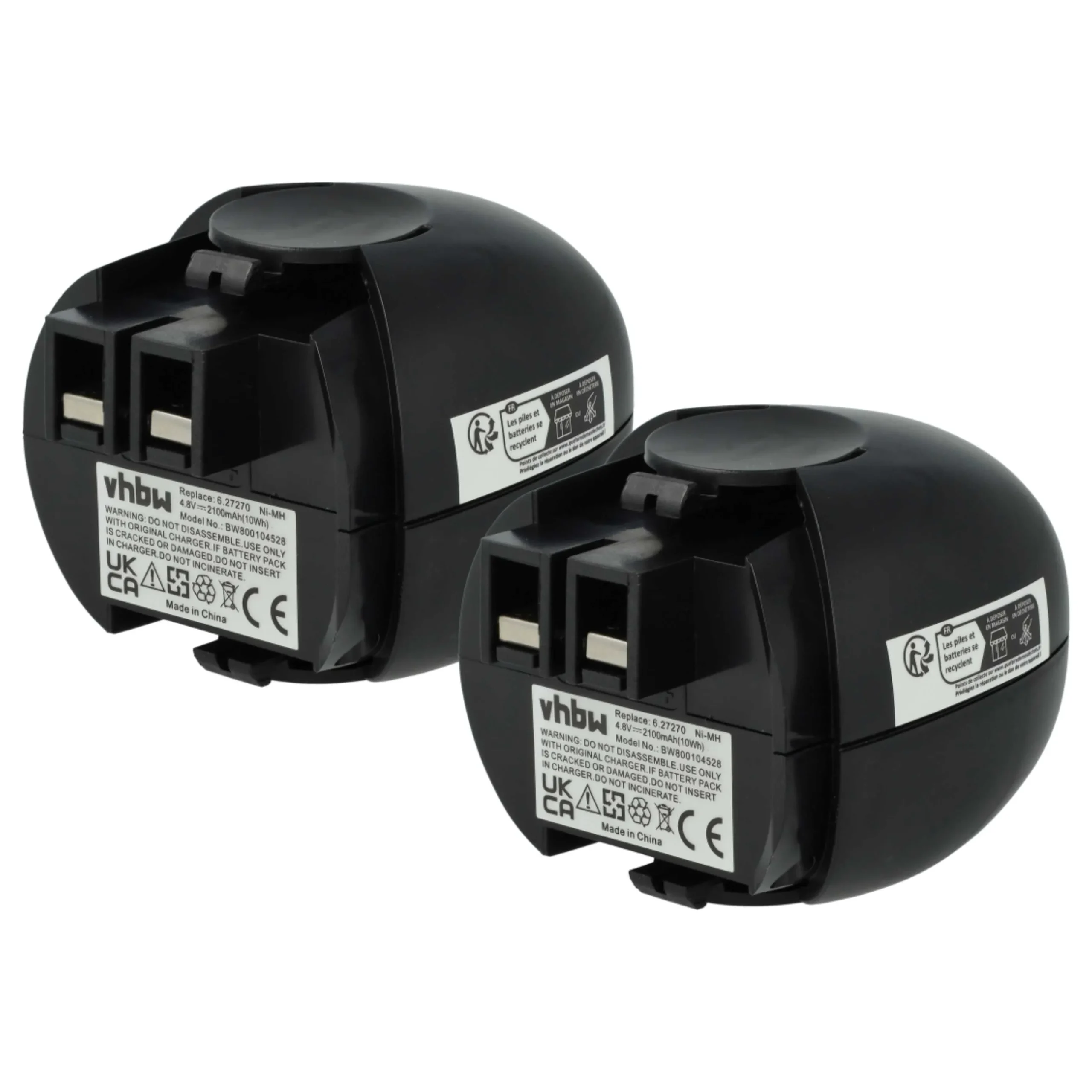 Batterie (2 pcs.) remplace 6.27270, 6.27271, 6.27273, 6.31858 outil électrique Würth - 2,1Ah 4,8V NiMH