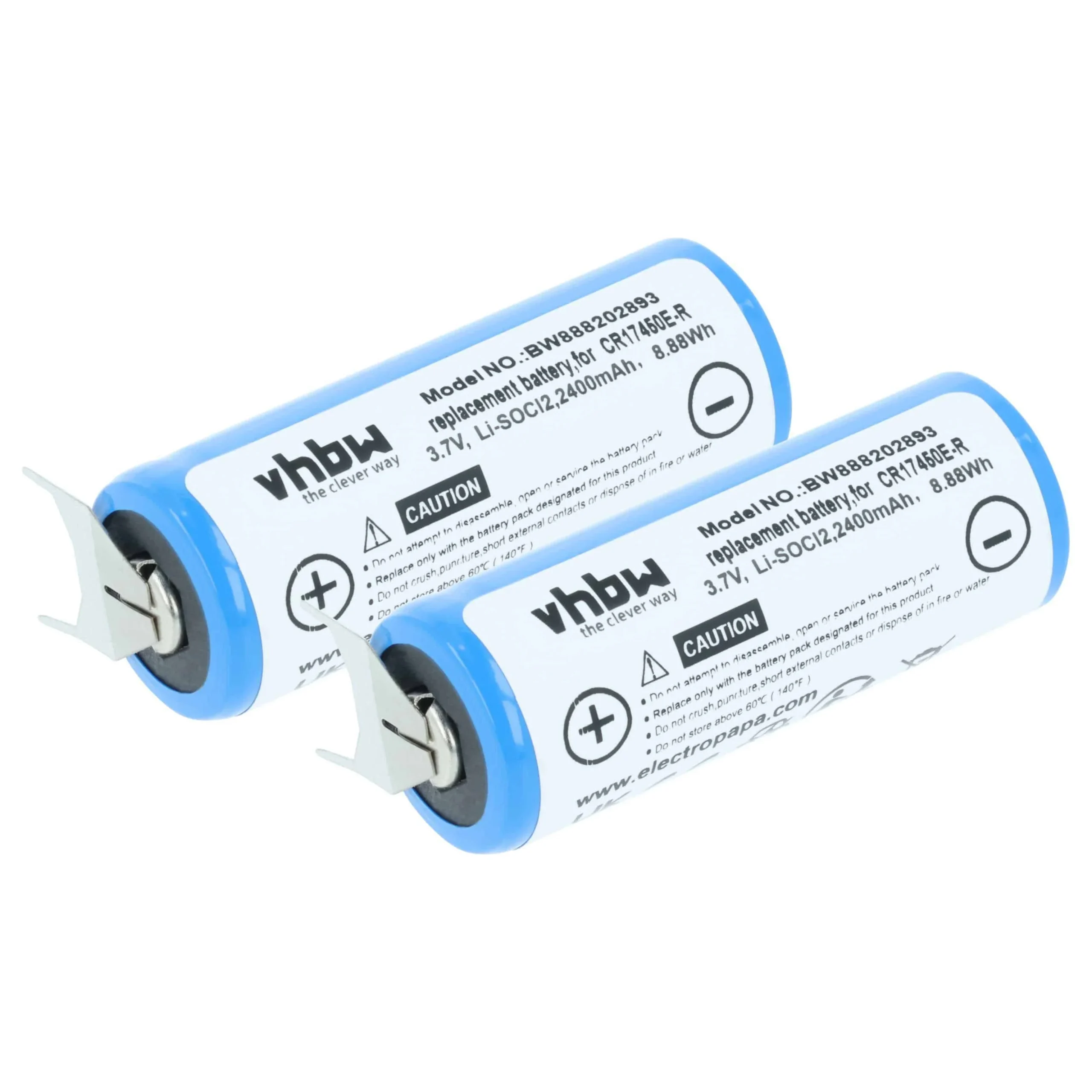 Pile (2 pcs.) remplace CR17450E-R - 2400mAh 3V