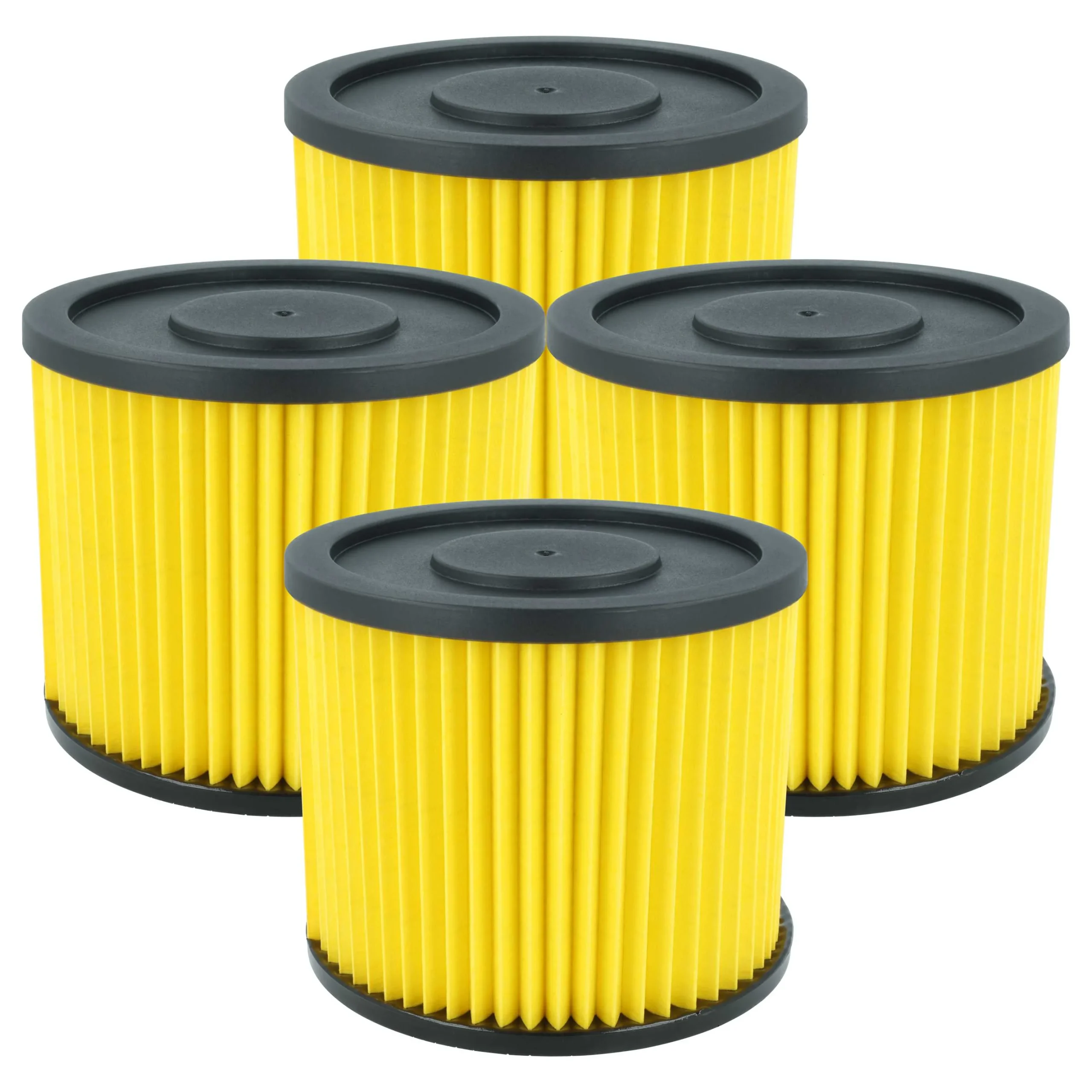 4x Filtre remplace Einhell 23.511.10, 2351110 pour aspirateur Basic - filtre plissé, jaune
