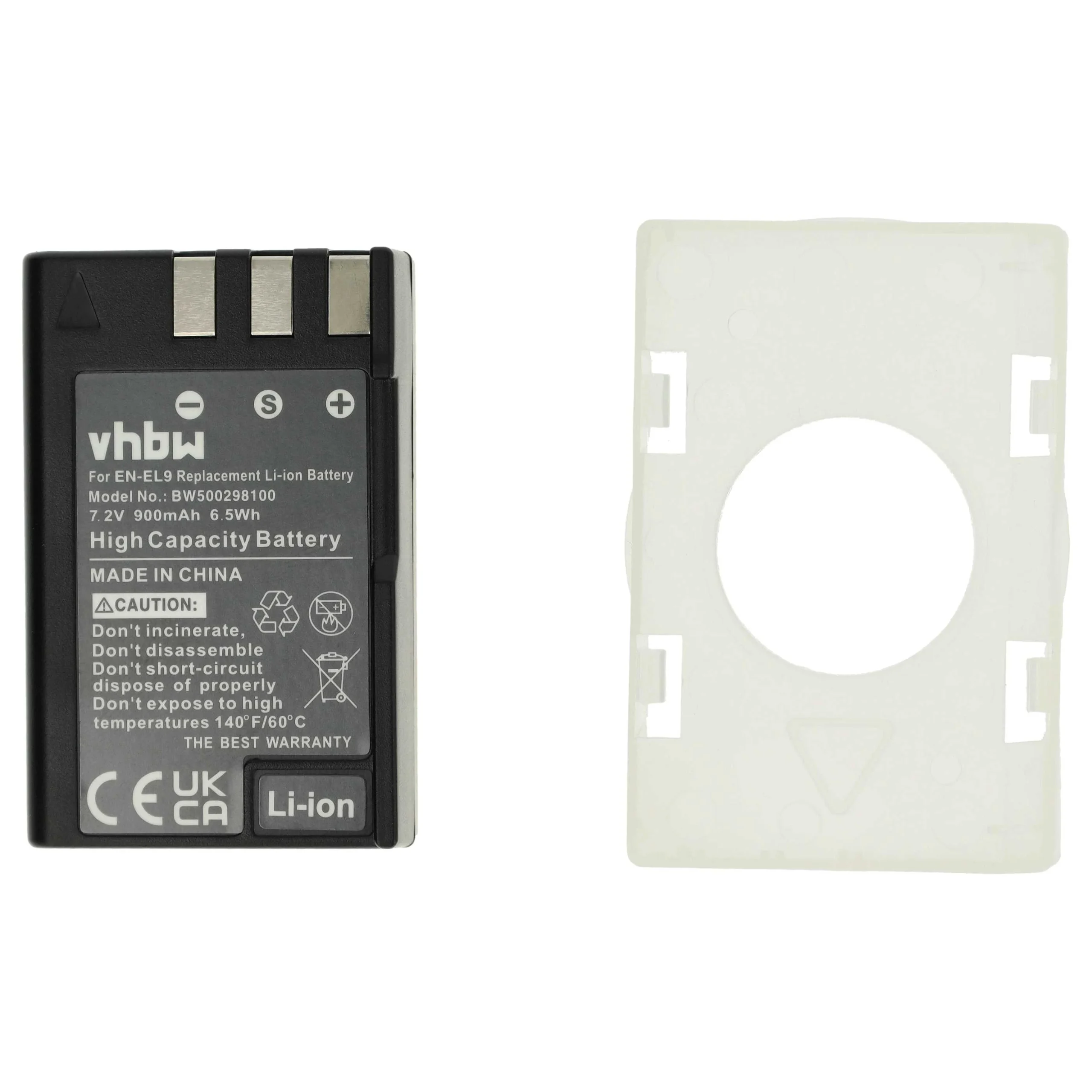 Batterie remplace Nikon EN-EL9E, EN-EL9a, EN-EL9 pour appareil photo Nikon- 900mAh 7,2V Li-ion
