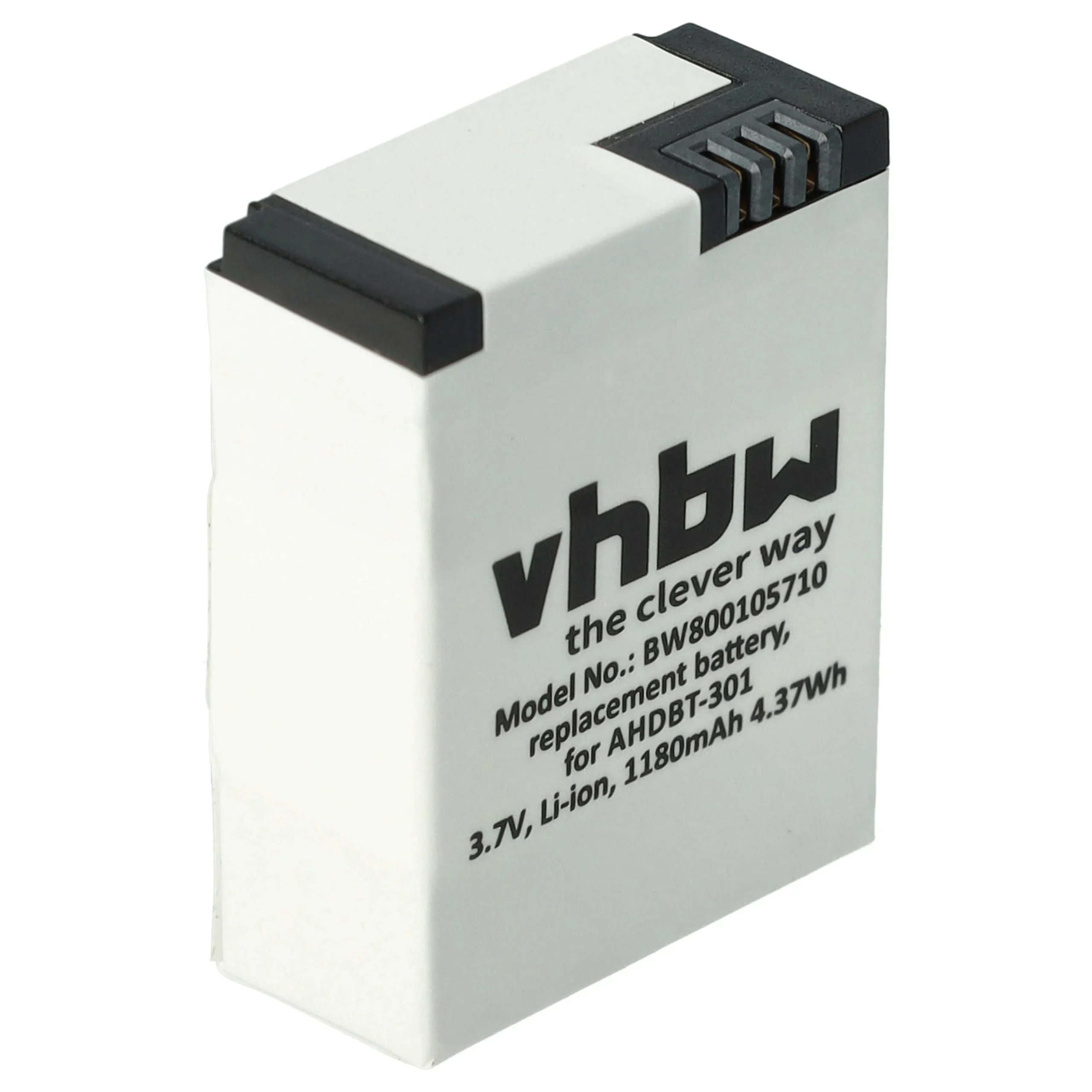 Batterie remplace GoPro 1ICP7/26/33-2, 601-00724-00ACHDHN-301 pour caméscope GoPro- 1180mAh 3,7V Li-polymère