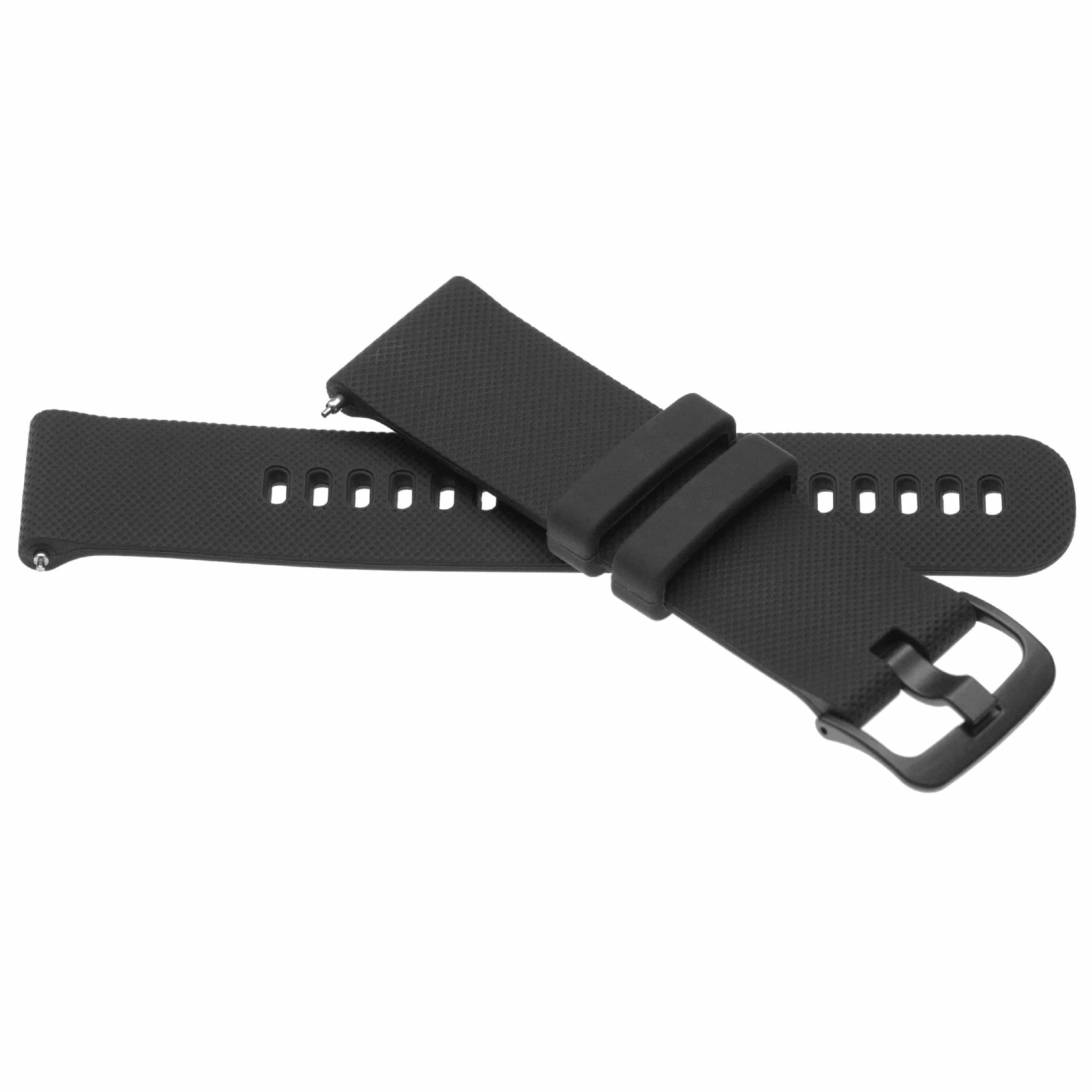 Bracelet pour montre intelligente Garmin Vivoactive - 12,1 + 9,2 cm de long, 22mm de large, silicone, noir