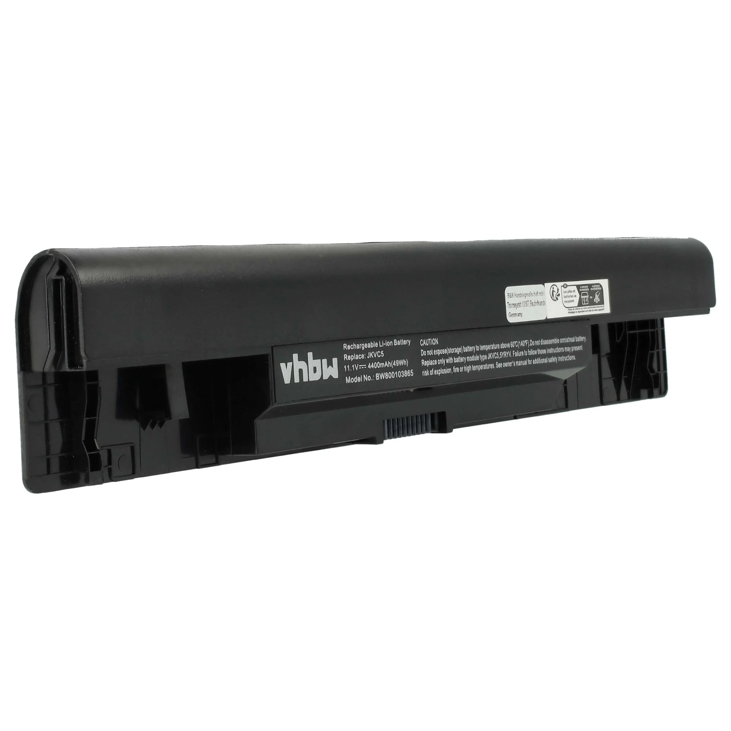 Batterie remplace Dell 0FH4HR, 05Y4YV, 0NKDWN pour ordinateur portable Dell- 4400mAh 11,1V Li-ion, noir