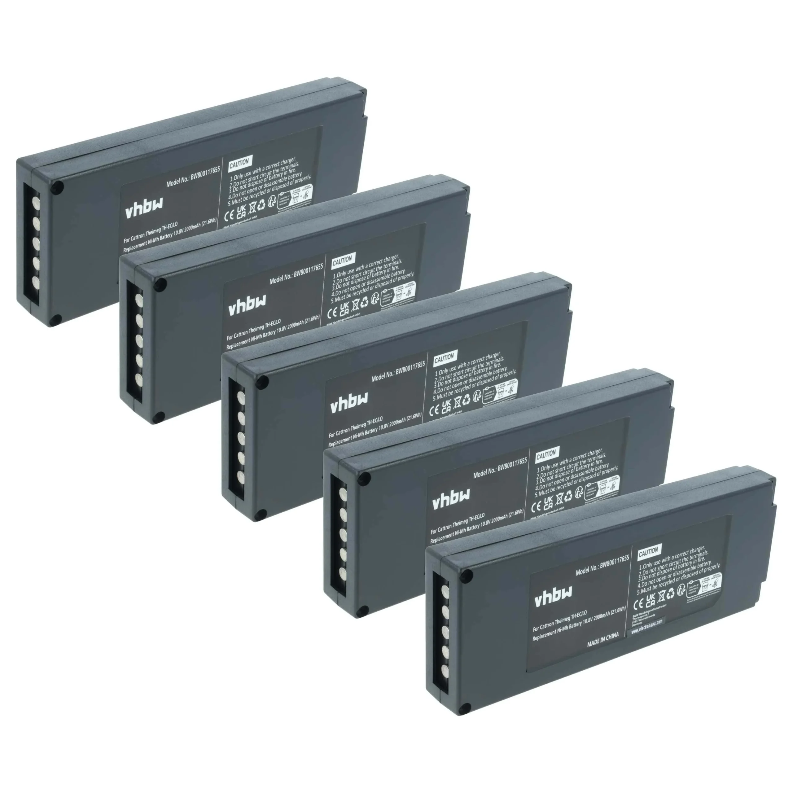 5x Batteries remplace Cattron Theimeg B5018-00061 pour télécommande Cattron-Theimeg- 2000mAh 10,8V NiMH