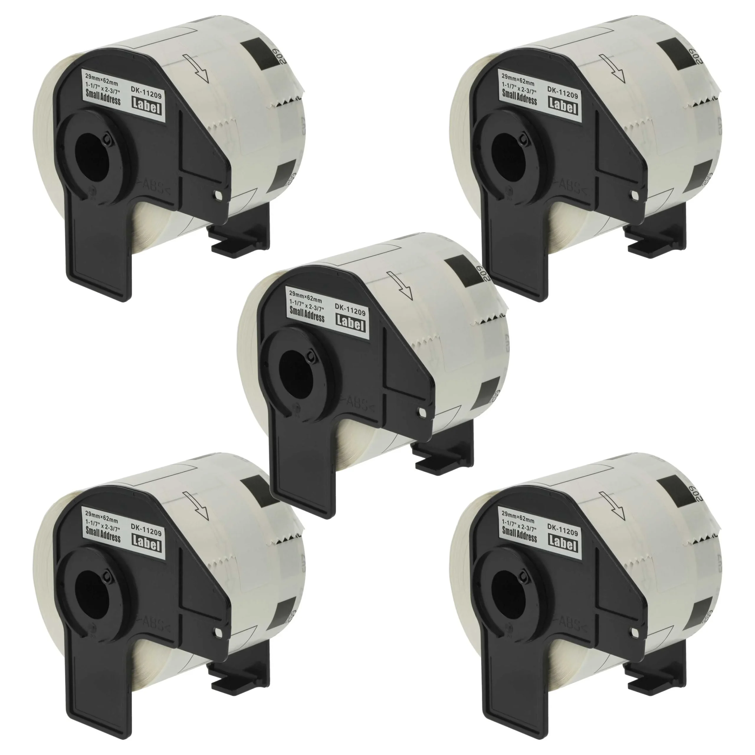 5x Étiquette remplacent Brother DK-11209 pour imprimante étiqueteuse - premium 62mm x 29mm + support