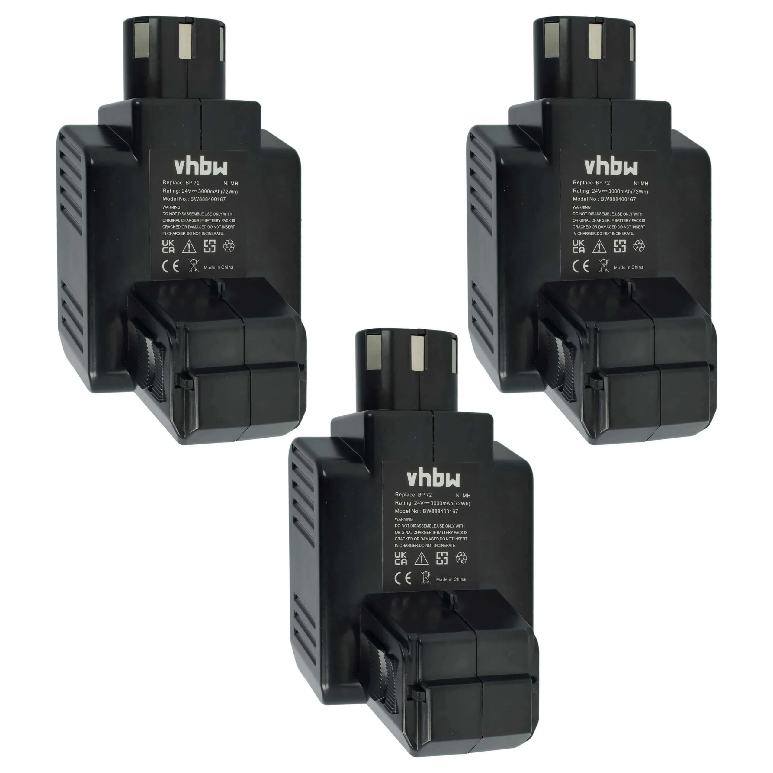 Batterie (3 pcs.) remplace Hilti BP72, BP60, 331530, BP40 outil électrique Hilti - 3Ah 24V NiMH