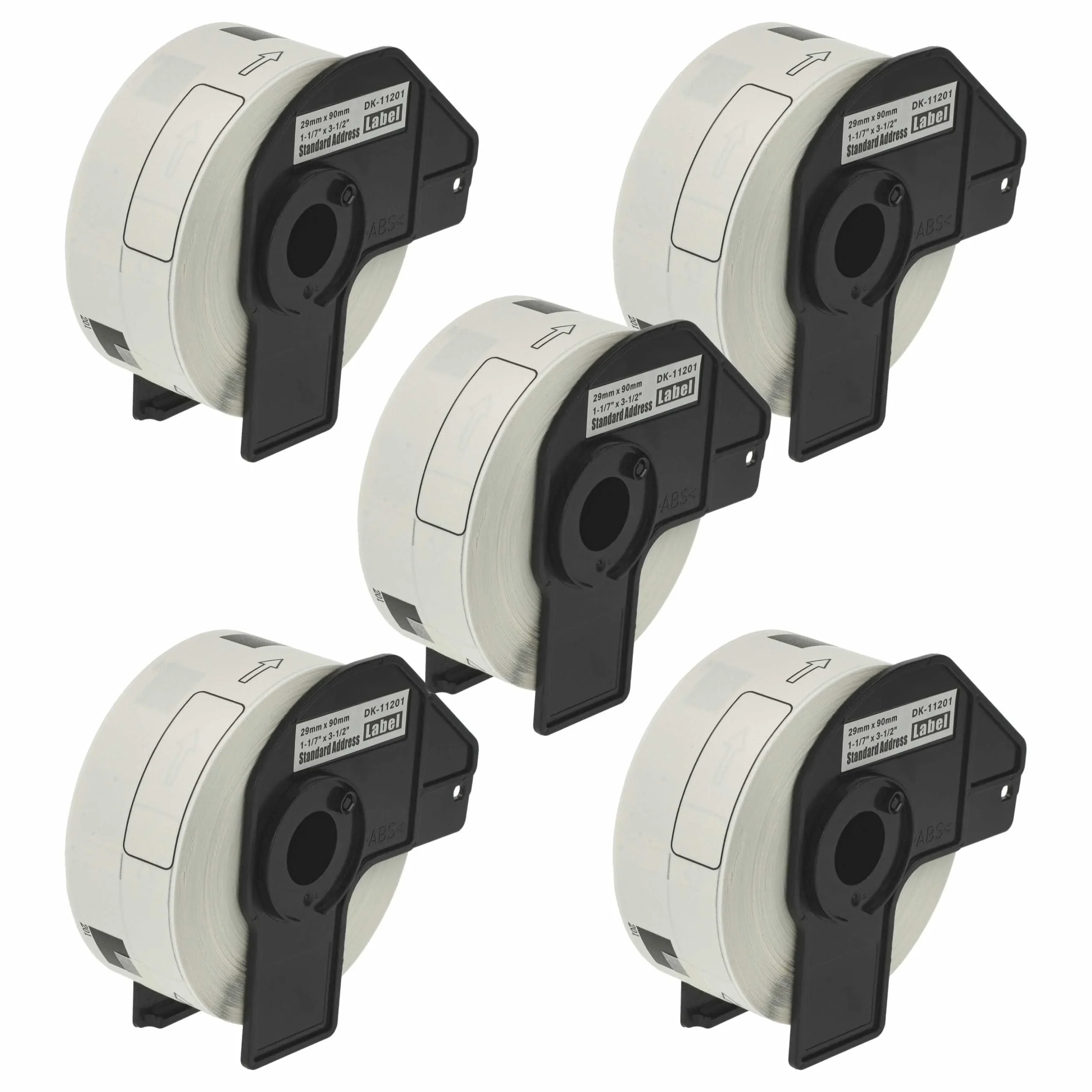 5x Étiquette remplacent Brother DK-11201 pour imprimante étiqueteuse - premium 29mm x 90mm + support