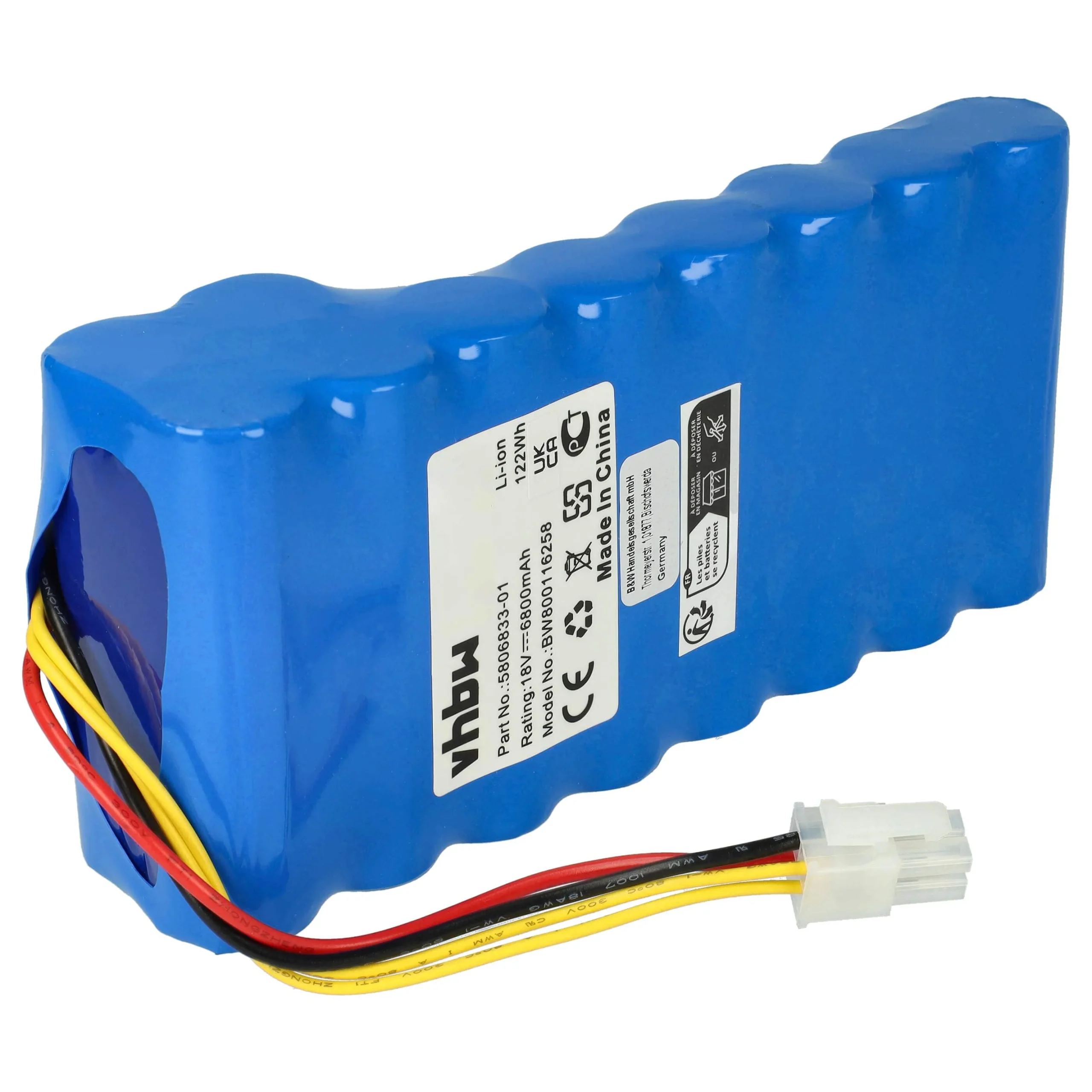 Bloc de batteries remplace Husqvarna 5806833-02, 5806833-01 pour outil de jardinage - 6800mAh 18V Li-ion