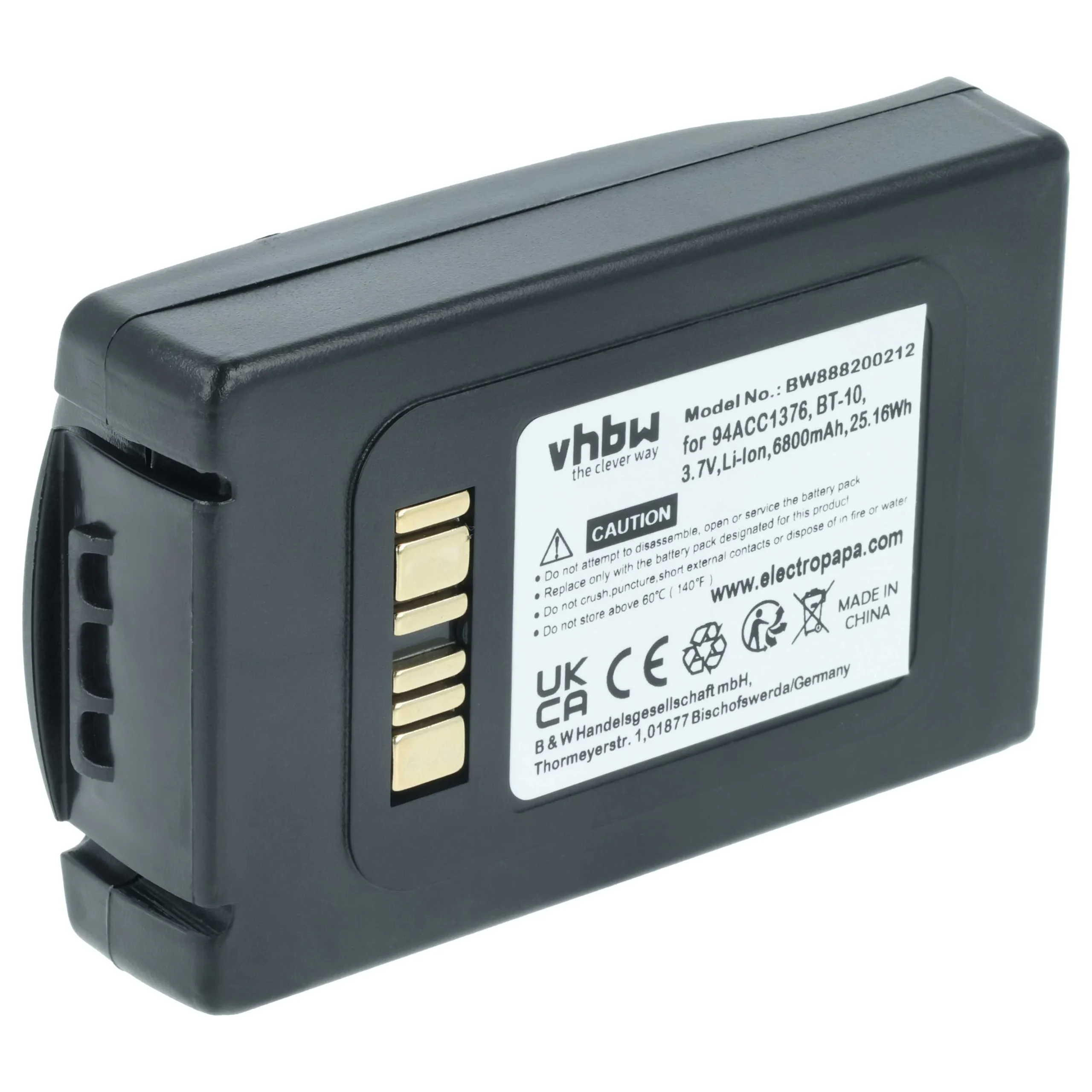 Batterie remplace Datalogic 94ACC0112, 94ACC1376 pour scanner de code-barre Datalogic - 6800mAh 3,7V