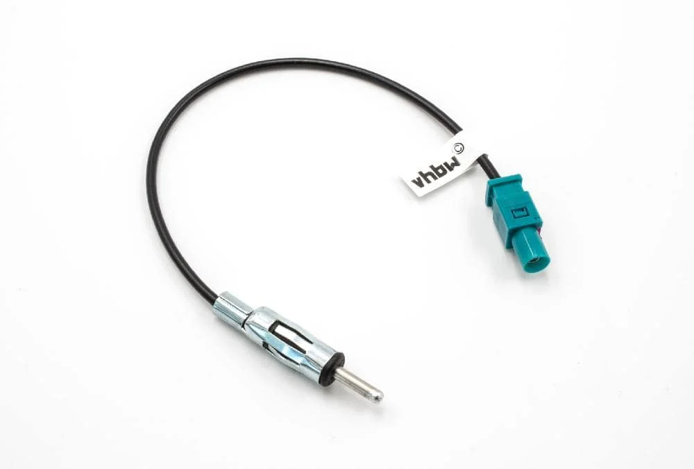 Adaptateur d'antenne pour autoradio Audi, Seat, Skoda, VW Fakra (m) vers DIN (m) 150 Ohm - vhbw
