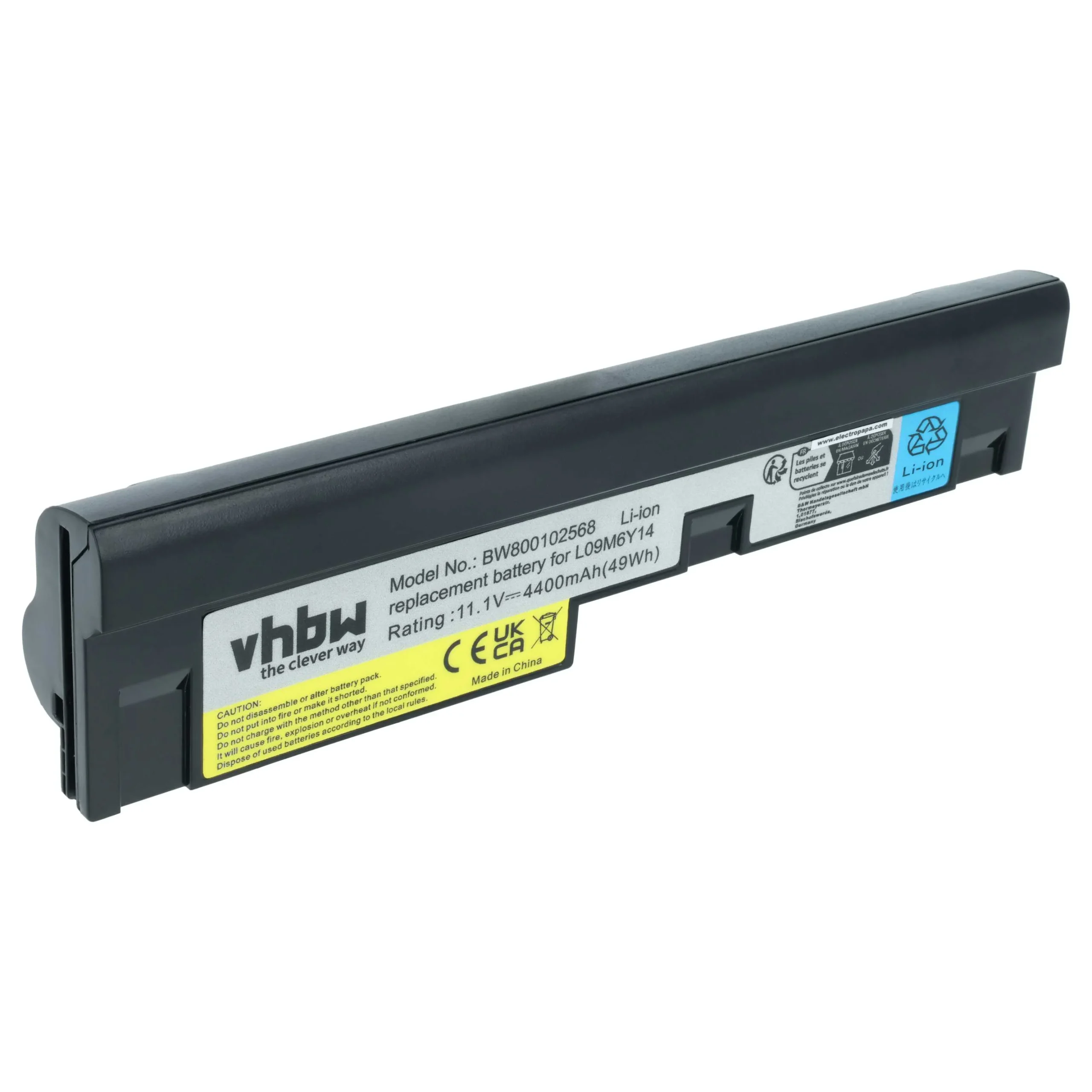 Batterie remplace Lenovo 121000920, 121000919 pour ordinateur portable Lenovo- 4400mAh 11,1V Li-ion, noir