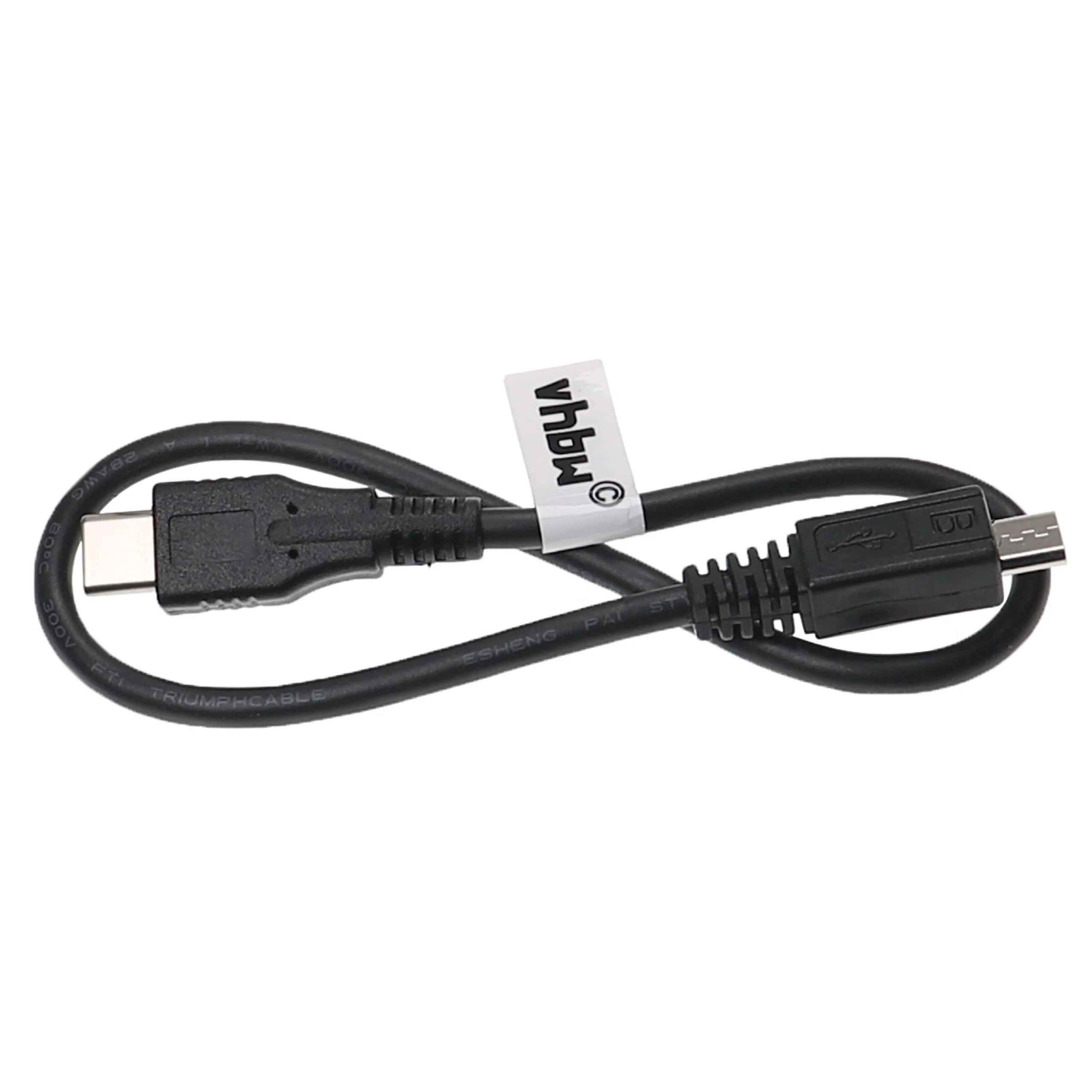 Câble micro-USB USB 3.1 Typ C sur micro-USB pour différents appareils - 0,3m, noir