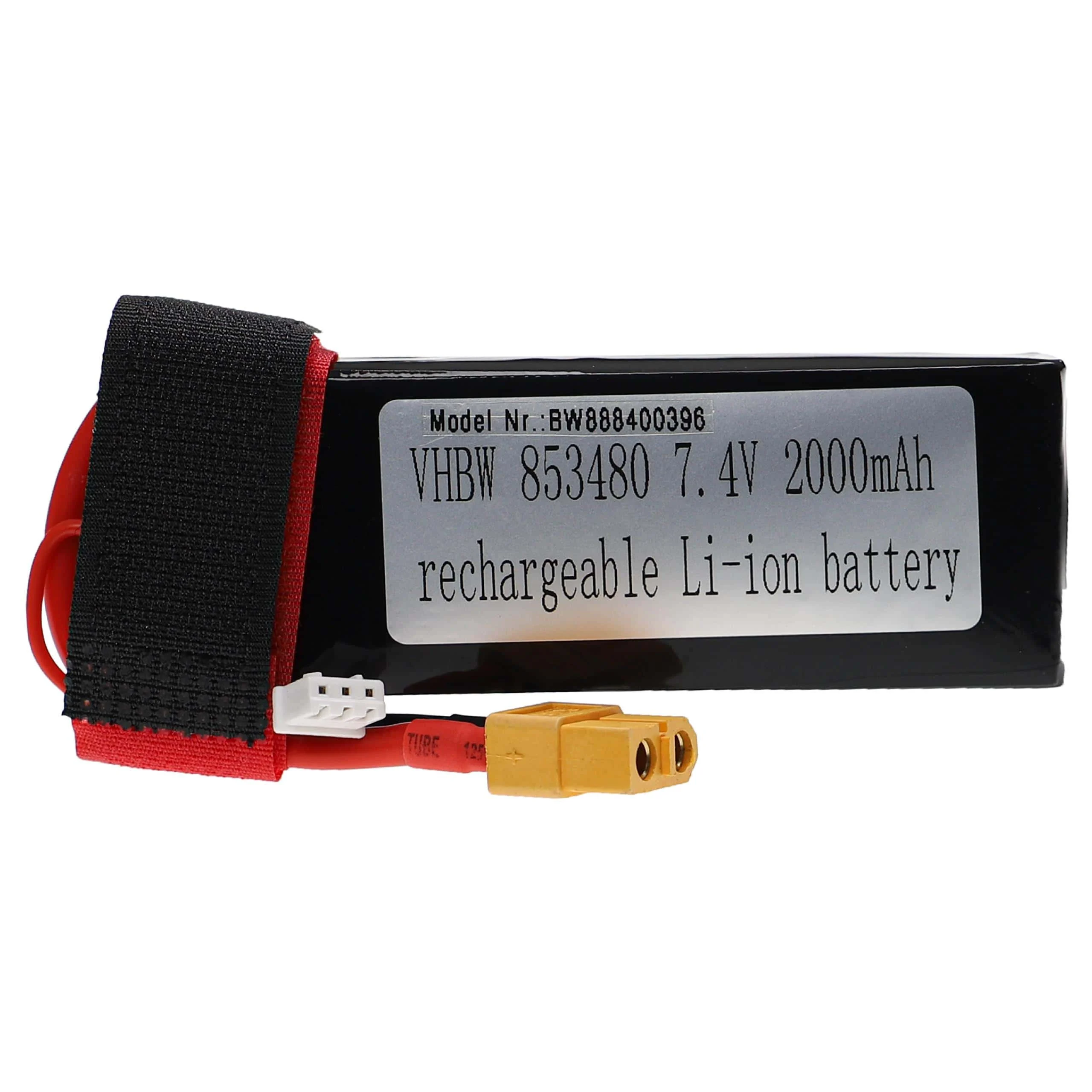 Batterie modèle radio-télécommandé - 2000mAh 7,4V Li-polymère, XT60
