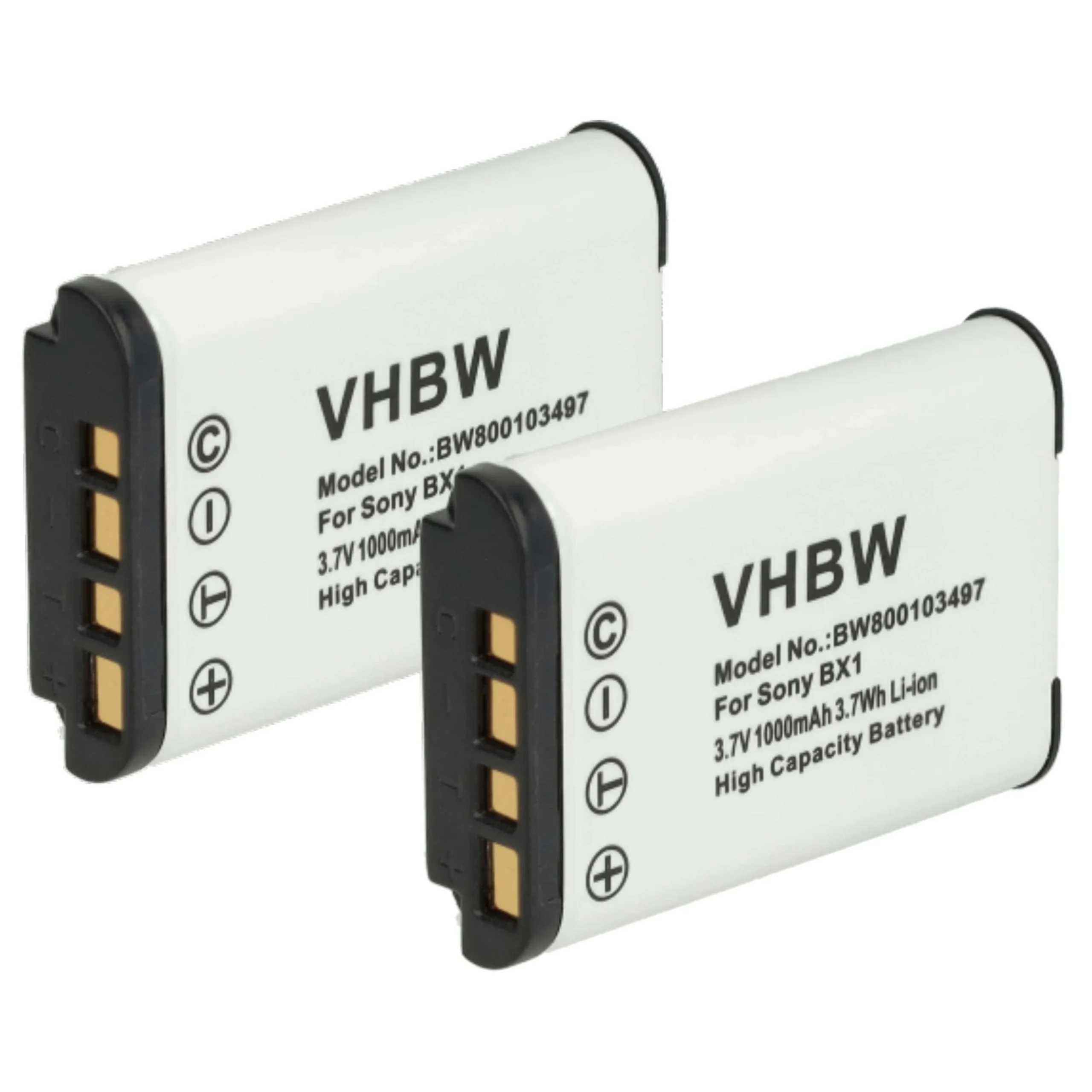 2x Batteries remplace Sony NP-BX1 pour appareil photo Hasselblad- 1000mAh 3,6V Li-ion