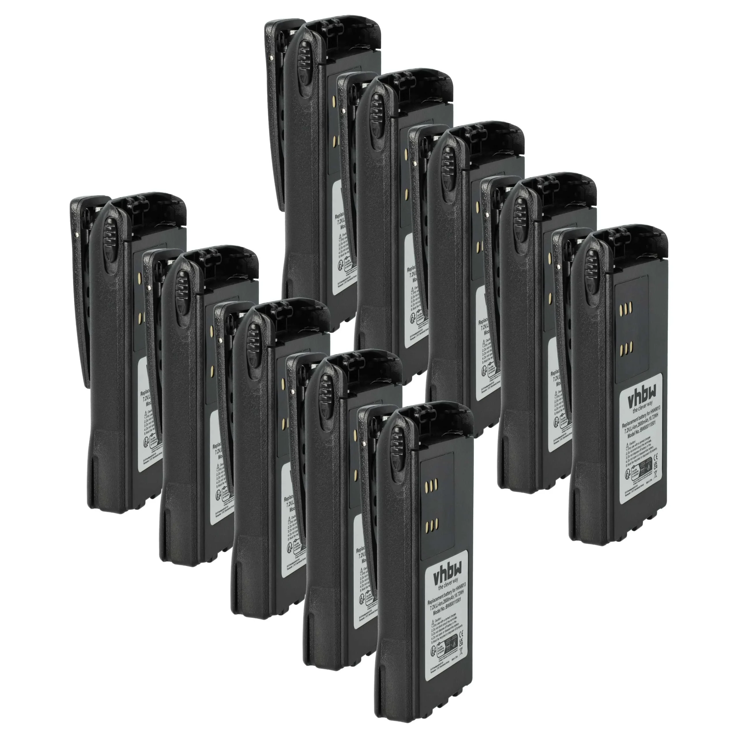 10x Batteries remplace Motorola HMNN4151, HMNN4154 pour radio talkie-walkie Motorola- 2600mAh 7,4V Li-ion