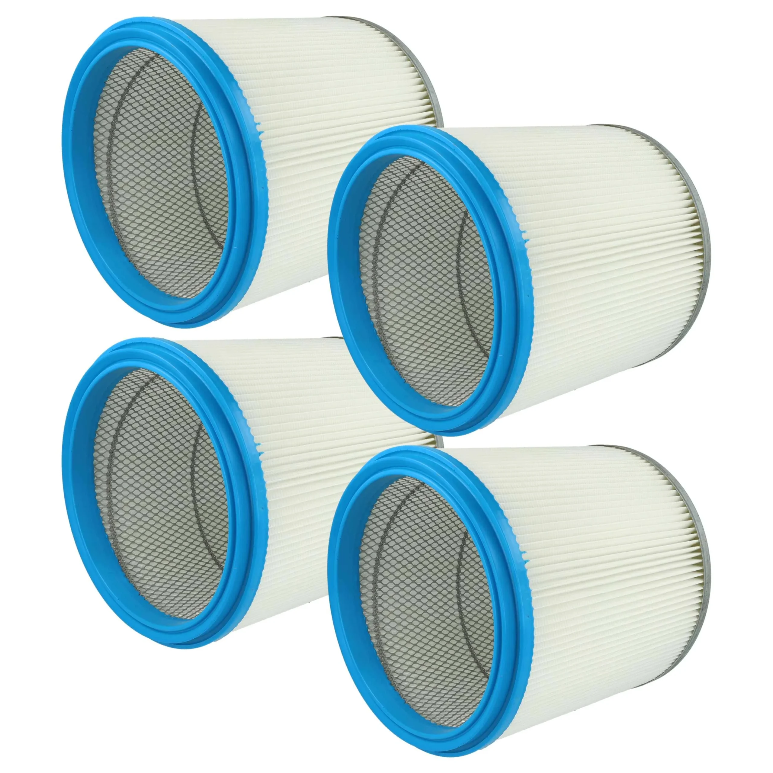 4x Filtre remplace Bosch 2607432008 pour aspirateur Bosch - Cartouche Filtre, blanc / argenté / bleu