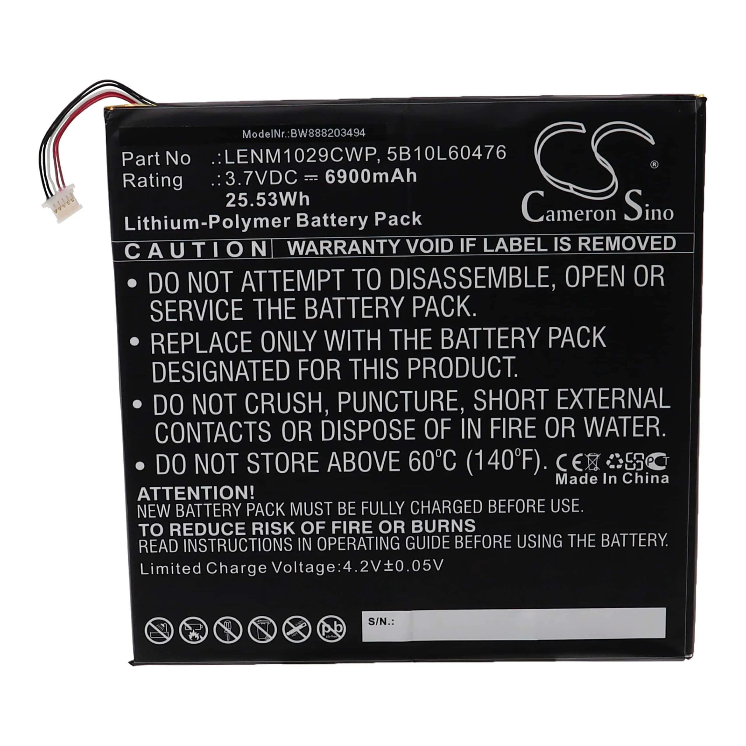 Batterie remplace Lenovo 5B10L13923, 5B10L60476 pour ordinateur portable Lenovo- 6900mAh 3,7V Li-polymère