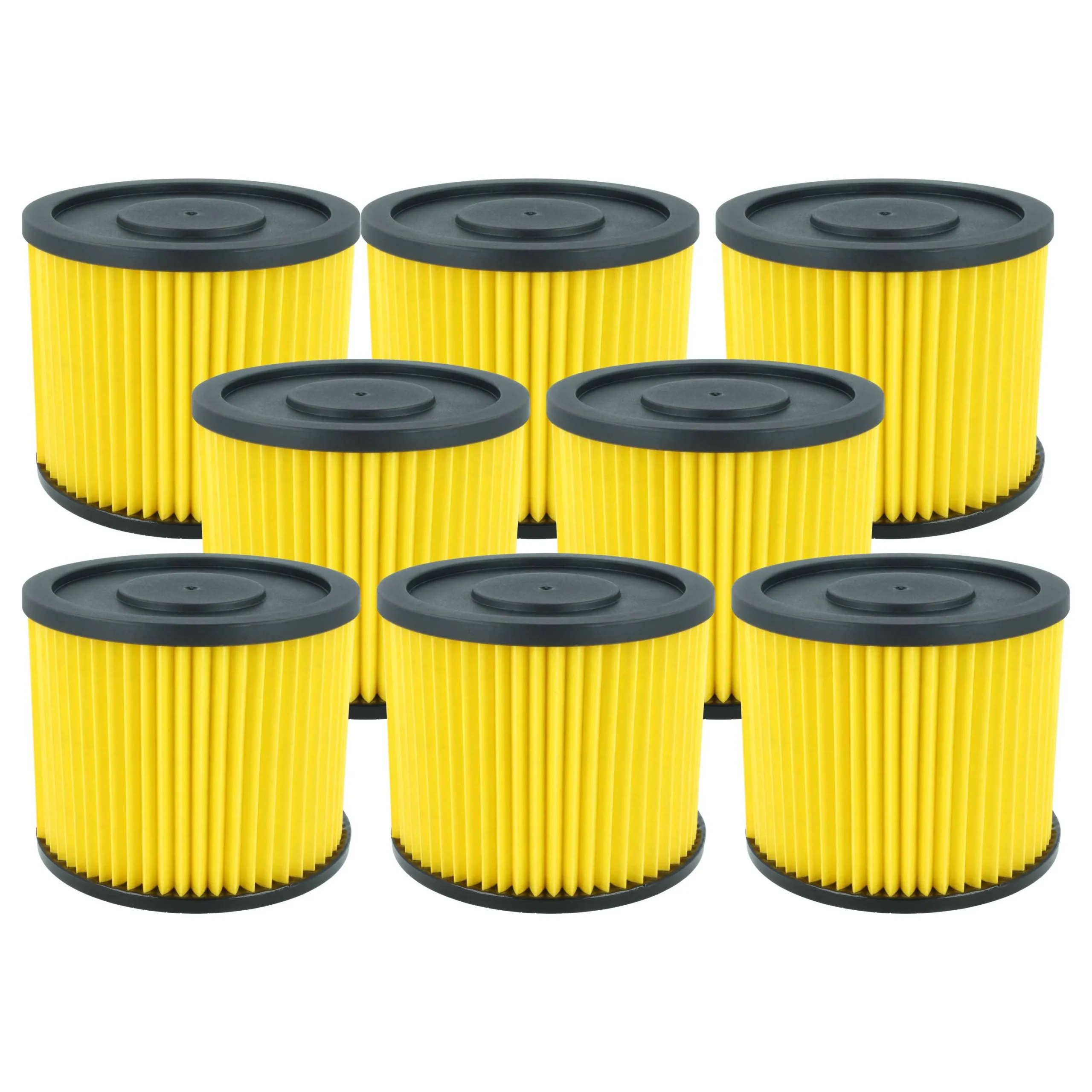8x Filtre remplace Einhell 23.511.10, 2351110 pour aspirateur Basic - filtre plissé, jaune