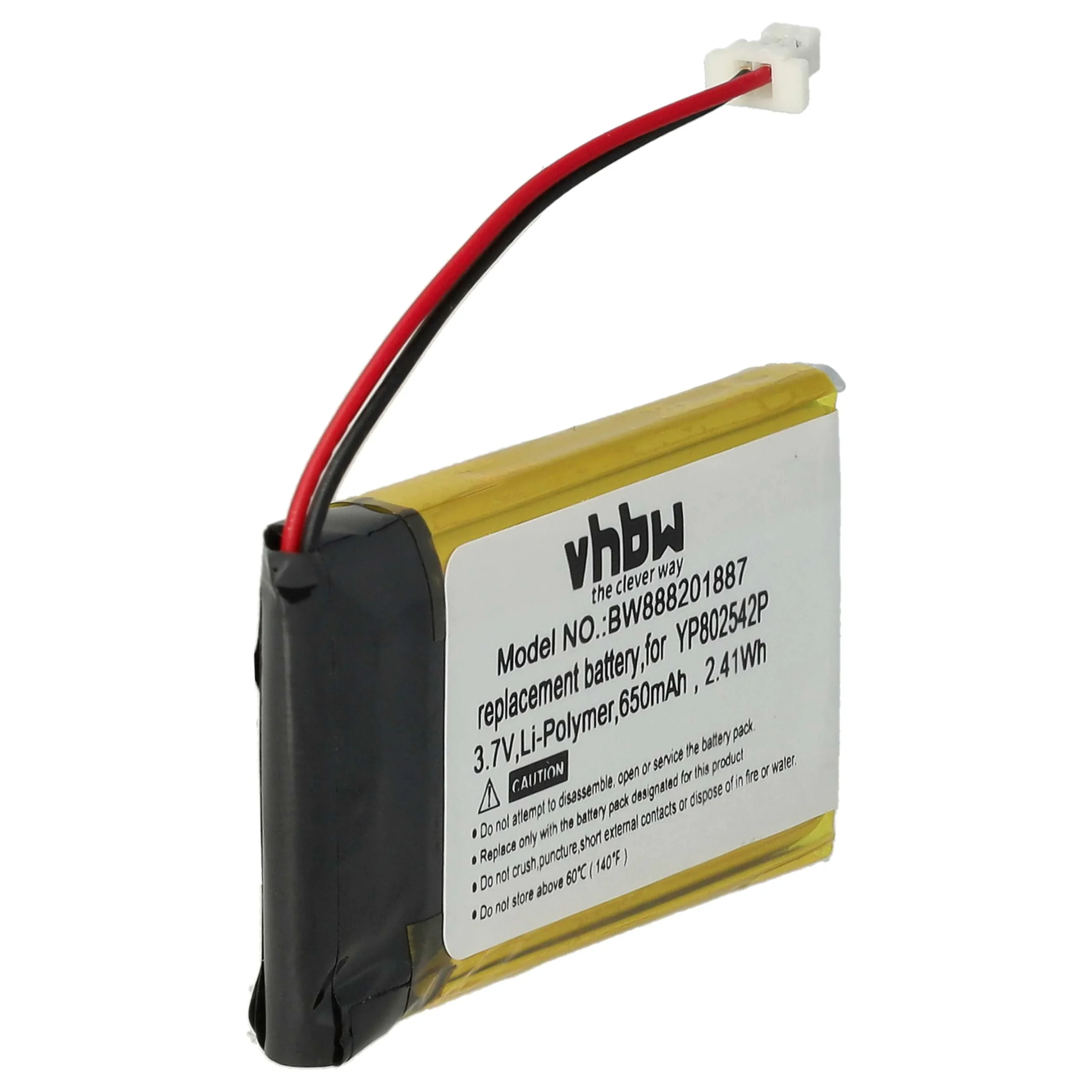 Batterie remplace Sena YP802542P casque audio Sena - 650mAh 3,7V Li-polymère
