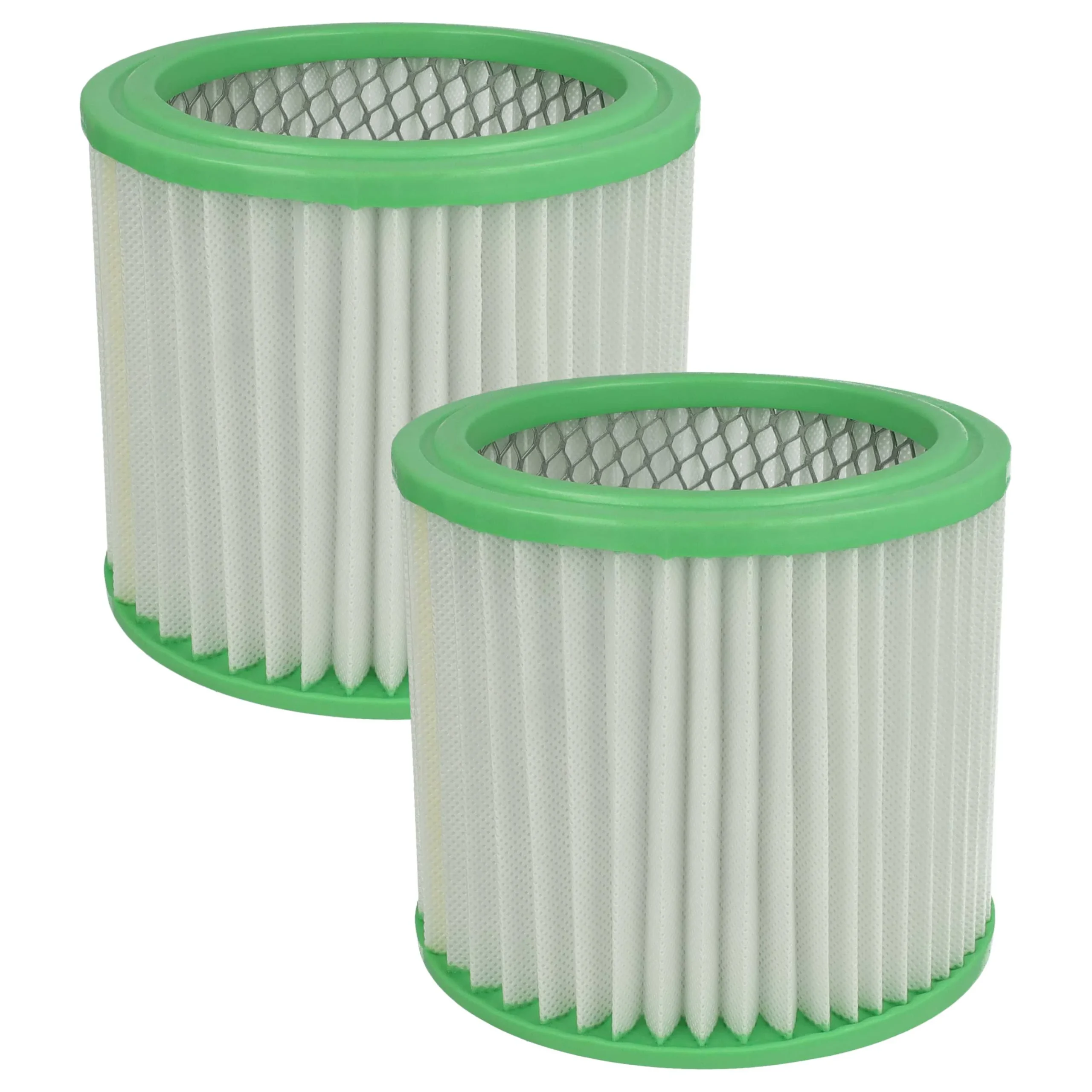 2x Filtre remplace Einhell 235163001013 pour aspirateur de cheminée Parkside - filtre plissé, blanc / vert