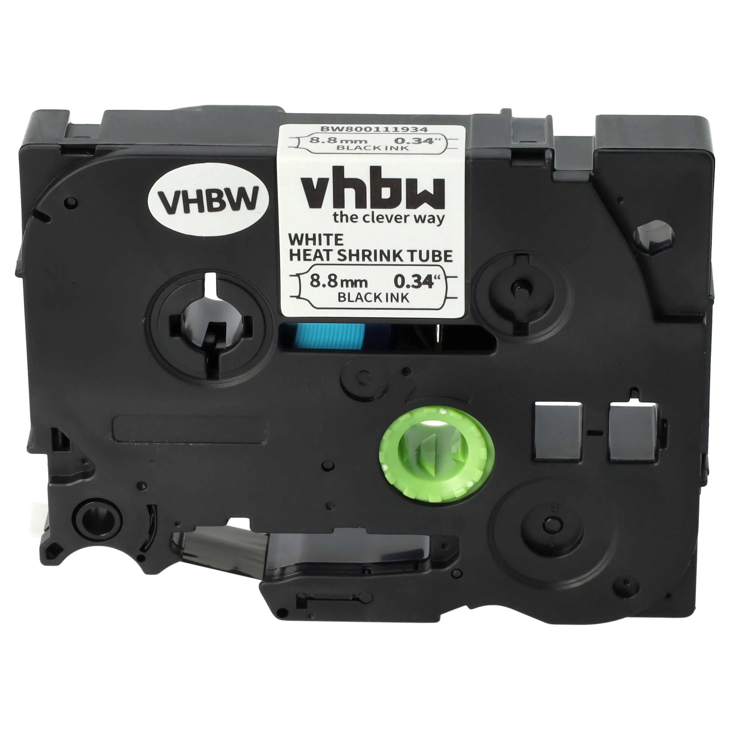Cassette à ruban remplace Brother HSE-221 - lettrage Noir ruban Blanc, plastique, thermorétractable, 8,8 mm