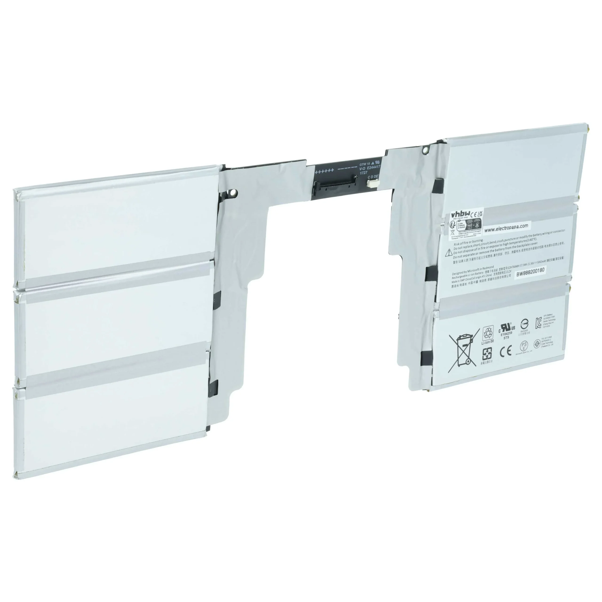 Batterie remplace Microsoft G3HTA049H pour ordinateur portable Microsoft- 5000mAh 11,36V Li-polymère