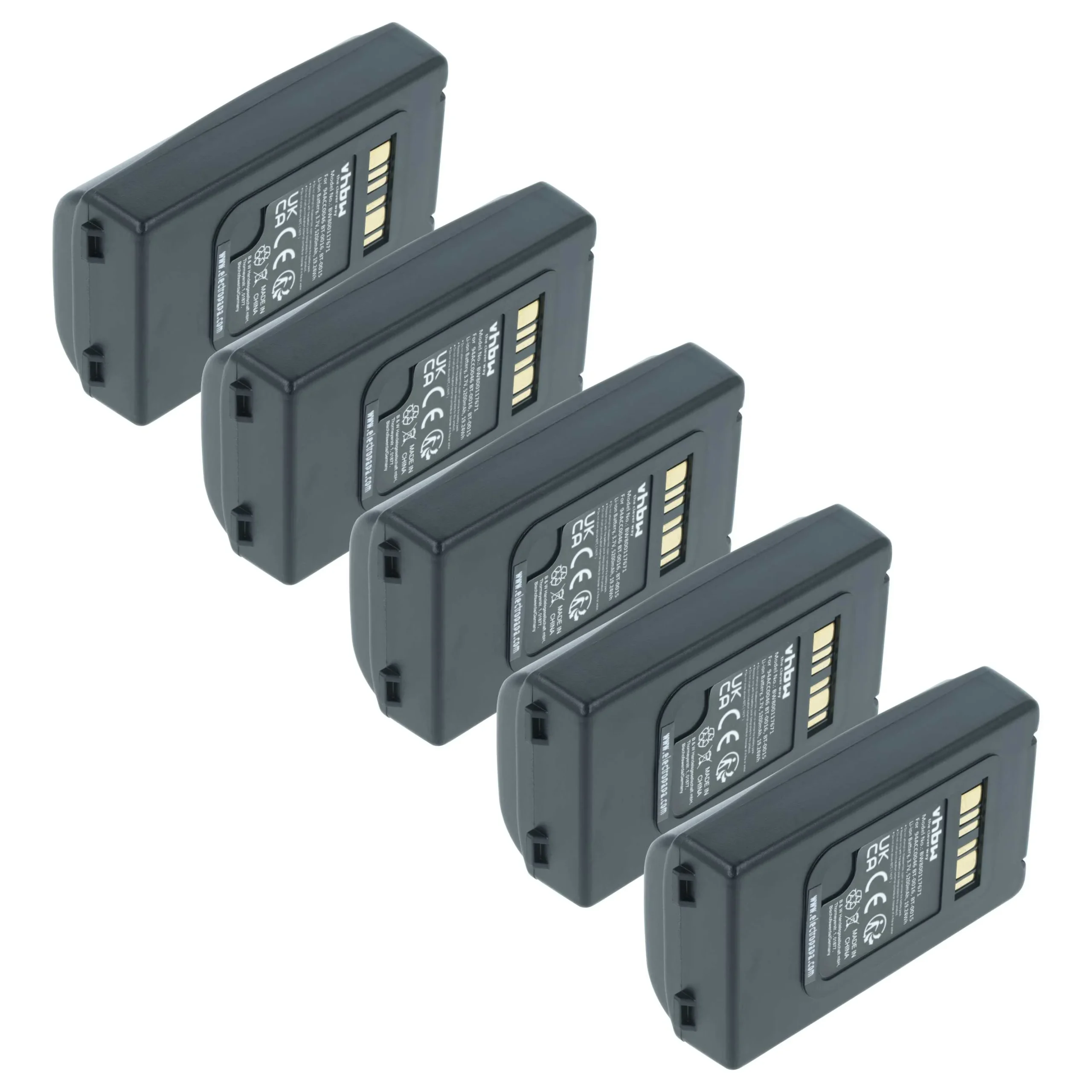 5x Batteries remplace Datalogic 94ACC0048, 94ACC0046 pour scanner de code-barre Datalogic - 5200mAh 3,7V