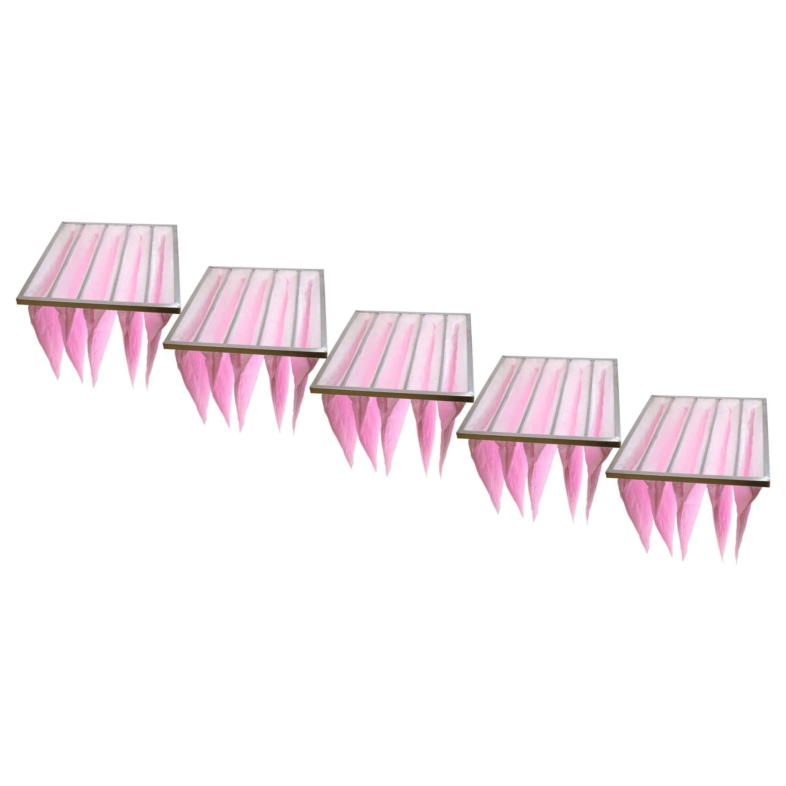 5x Filtres à poches F7 pour climatiseur, système d'aération - 59,5 x 49 x 5,1 cm