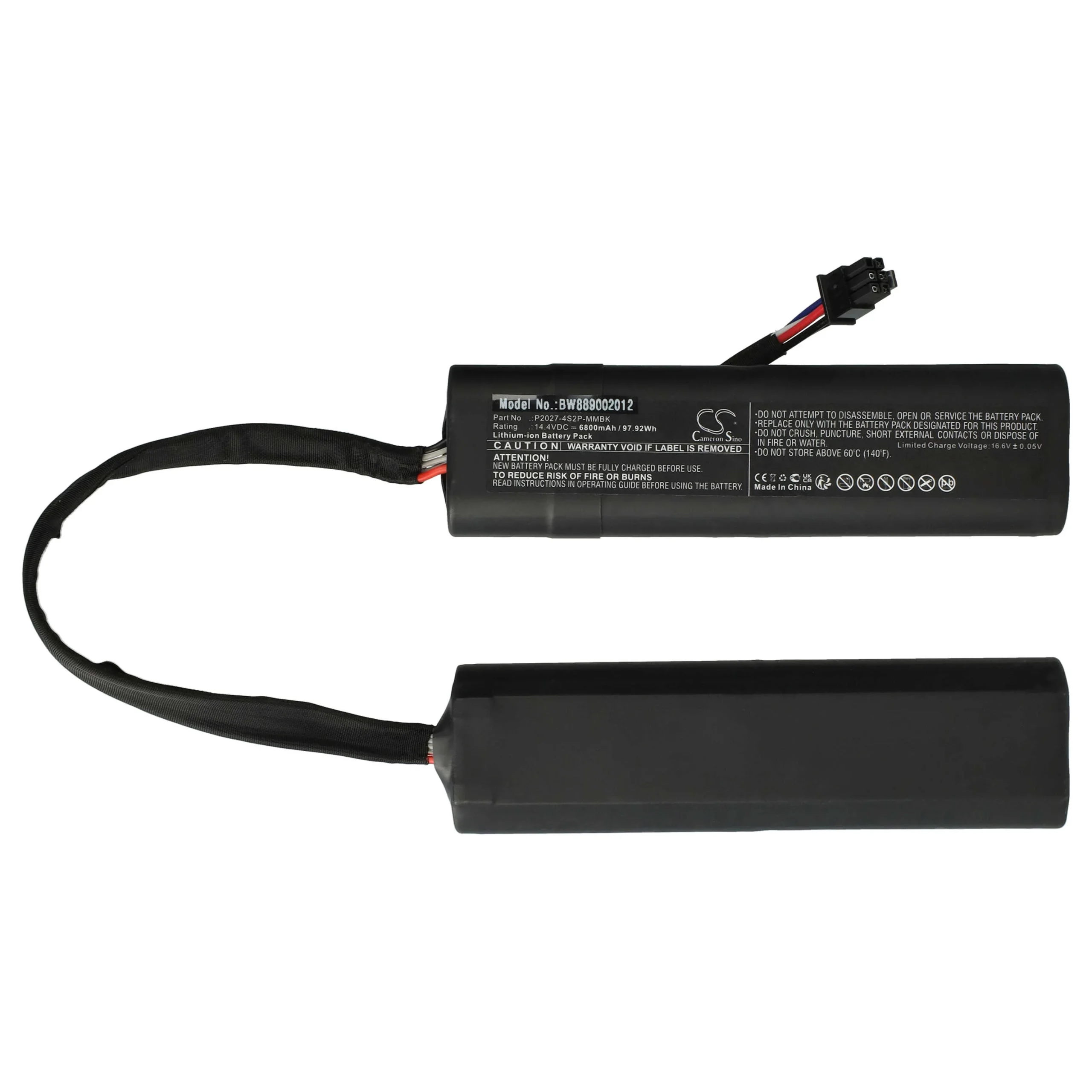 Batterie remplace Xiaomi P2027-4S2P-MMBK, 754772 pour robot aspirateur Xiaomi - 6800mAh 14,4V Li-ion