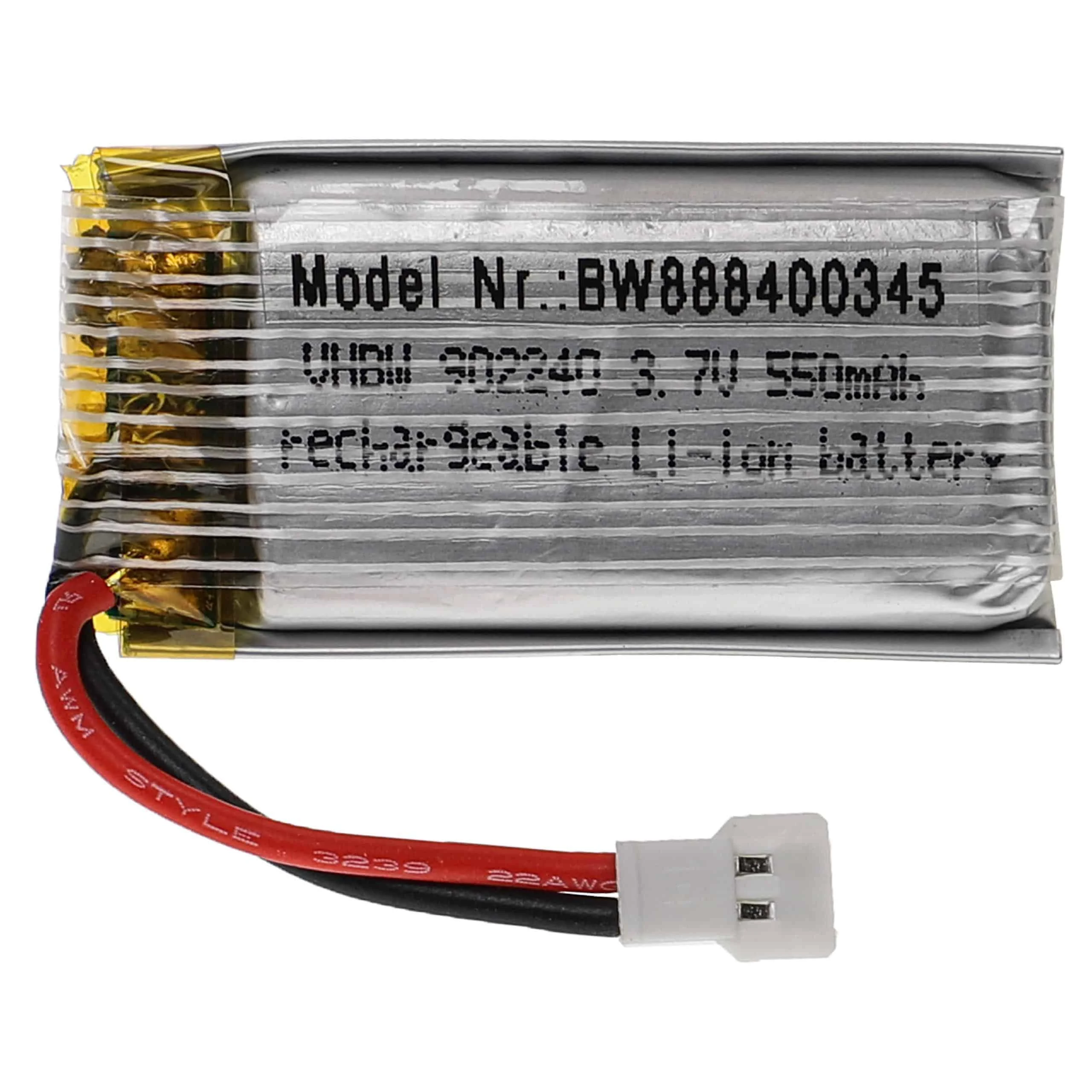 Batterie modèle radio-télécommandé - 550mAh 3,7V Li-polymère, XH 2.54 2P