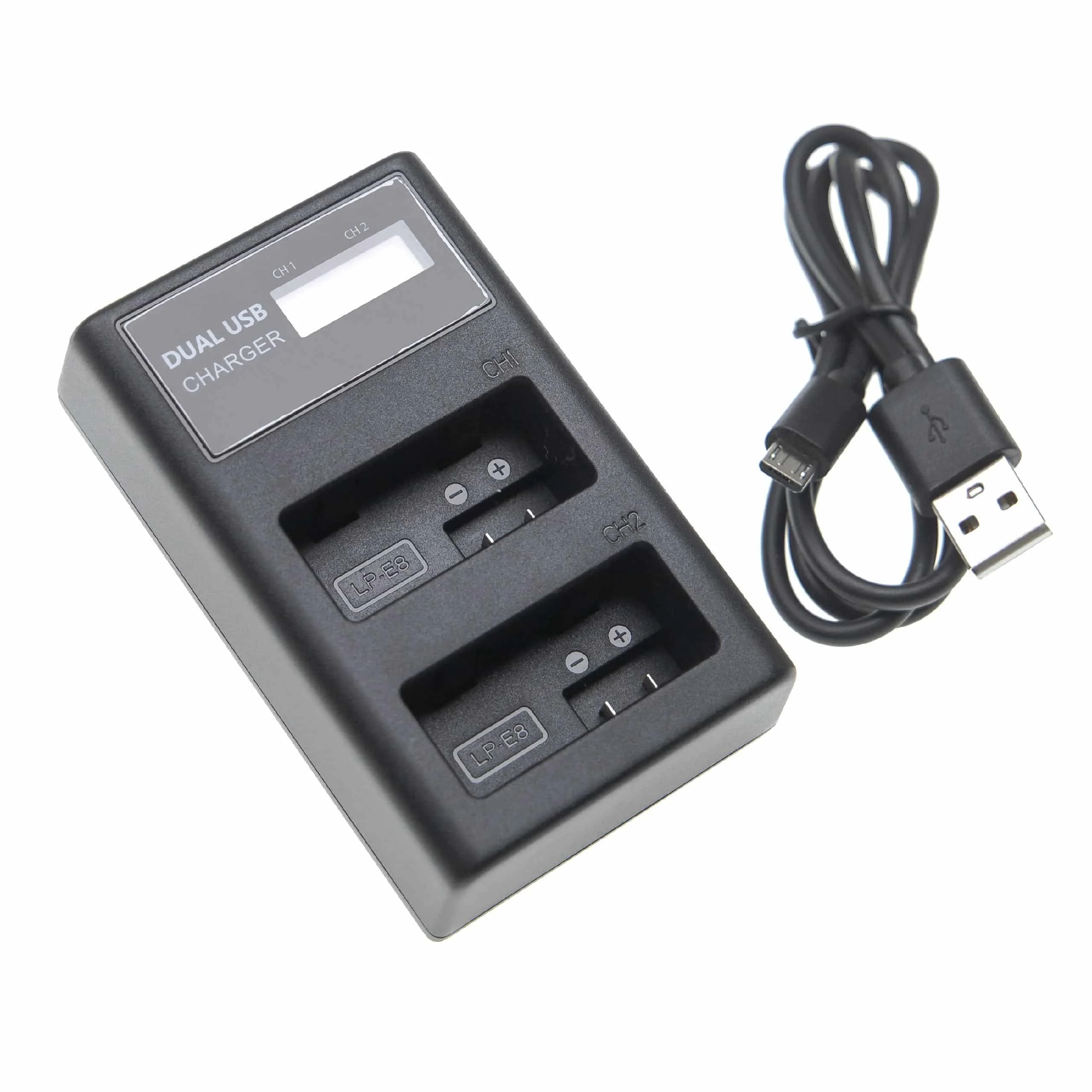 Chargeur Micro-USB + USB-C + câble Micro-USB pour appareil photo Canon EOS 550D, Rebel T2i, 700D, Kiss X4 - 8,