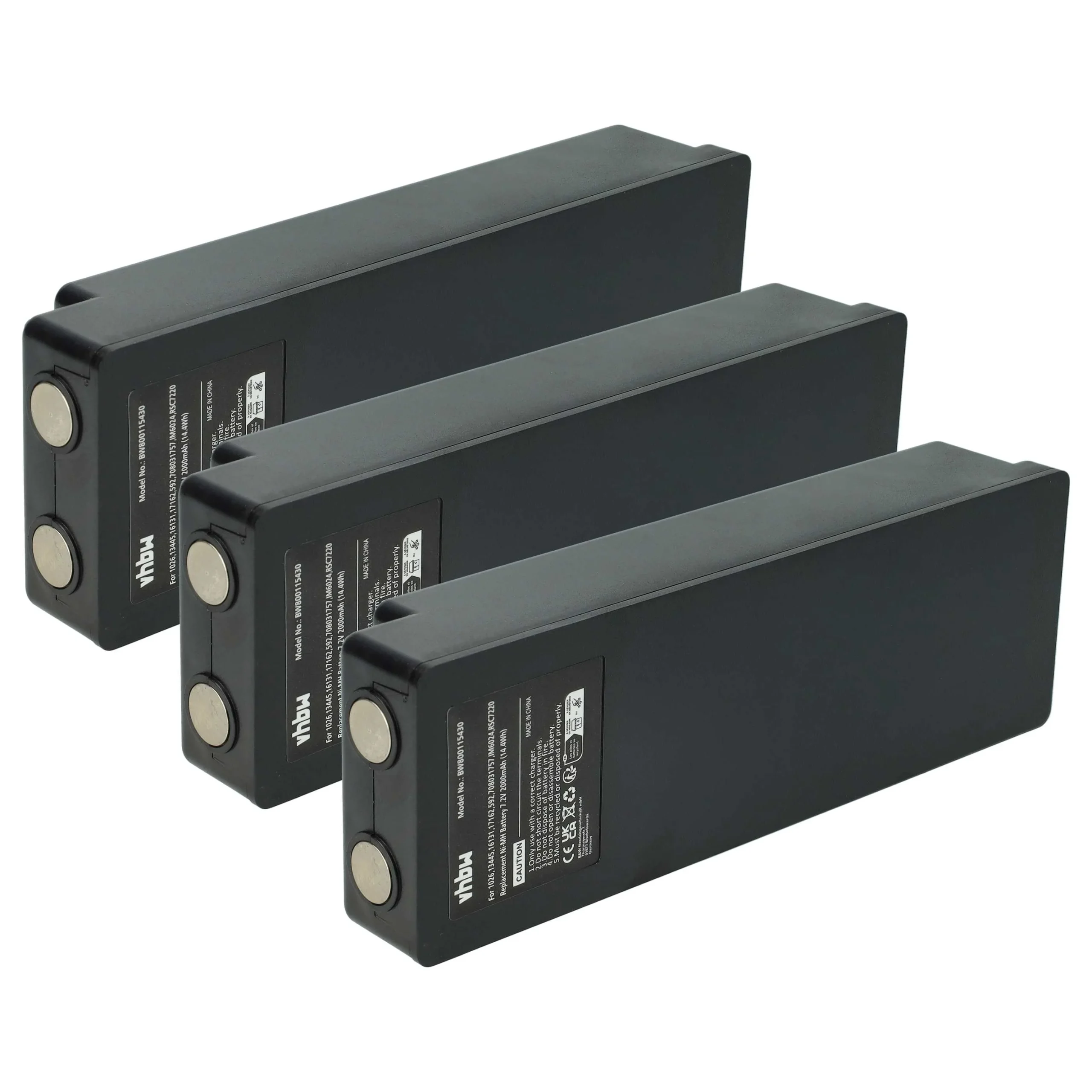 Batterie (3 pièces) remplace Scanreco 1026 pour télécommande Palfinger, Scanreco 590, 592 - 2000mAh 7,2V NiMH