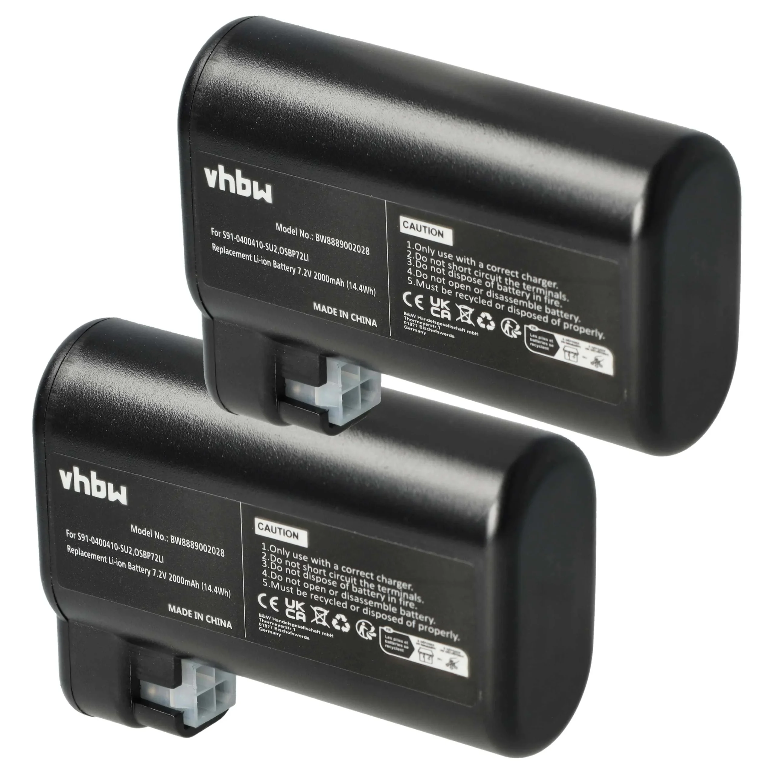 2x Batteries remplace AEG S91-0400410-SU2, OSBP72LI pour robot aspirateur Electrolux - 2000mAh 7,2V Li-ion