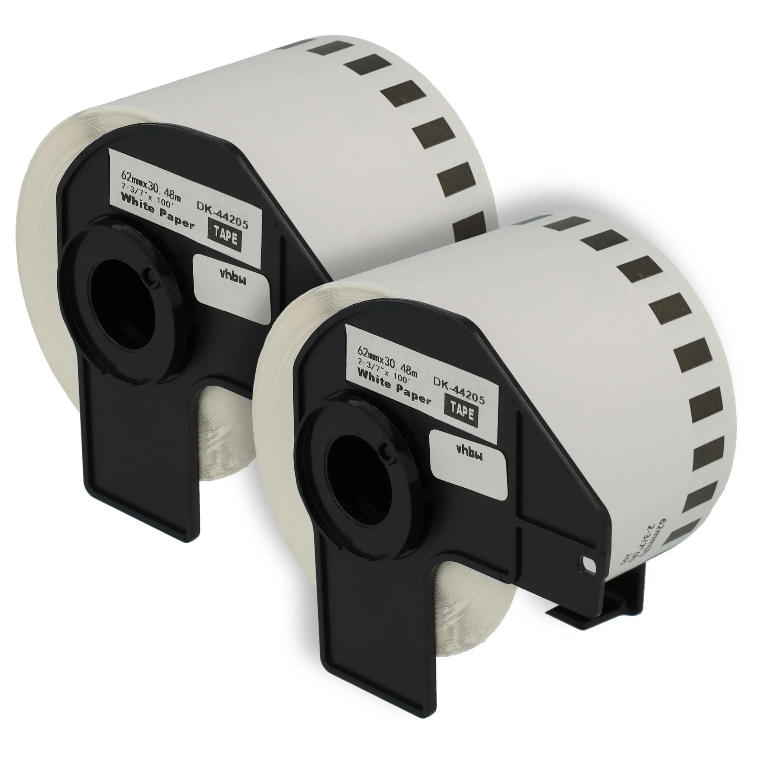 2x Étiquette remplacent Brother DK-44205 pour imprimante étiqueteuse - premium 62mm x 30,48m + support
