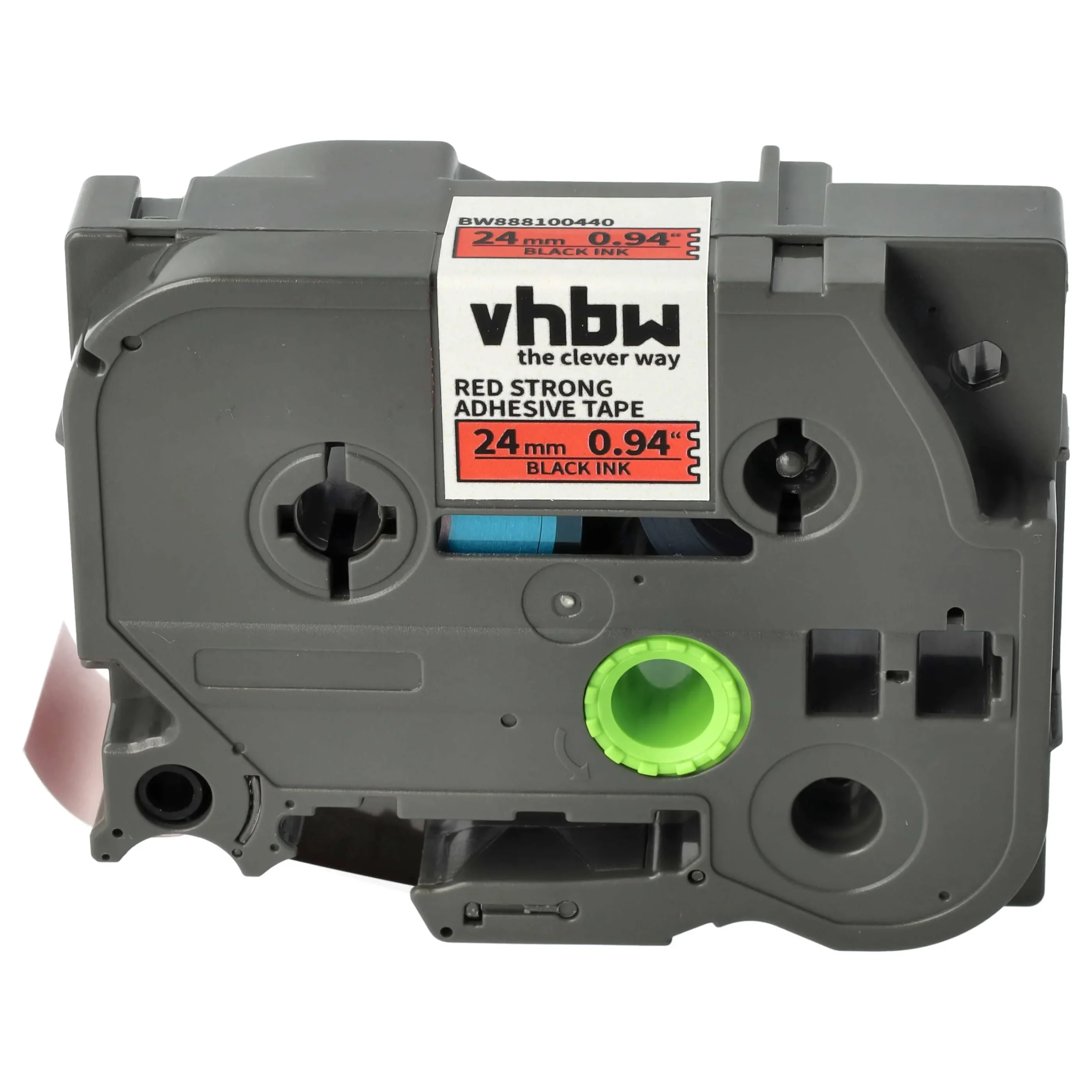 Cassette à ruban remplace Brother TZE-S451 - 24mm lettrage Noir ruban Rouge, plastique, extra fort