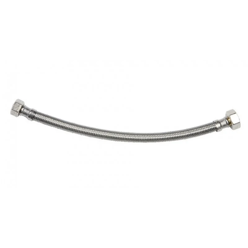 Flexible sanitaire 150 cm FF 20 x 27 coudé DN13 tresse/ douille inox 1P - Promos