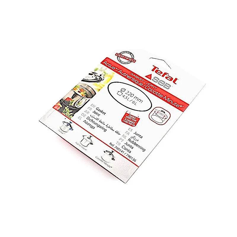 Joint silicone Ø220mm pour cocotte minute 4,5 et 6L SEB - 790141