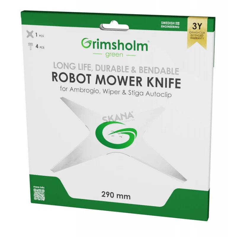 Lame 4 dents pour robot tondeuse Ambrogio et Stiga - Promos