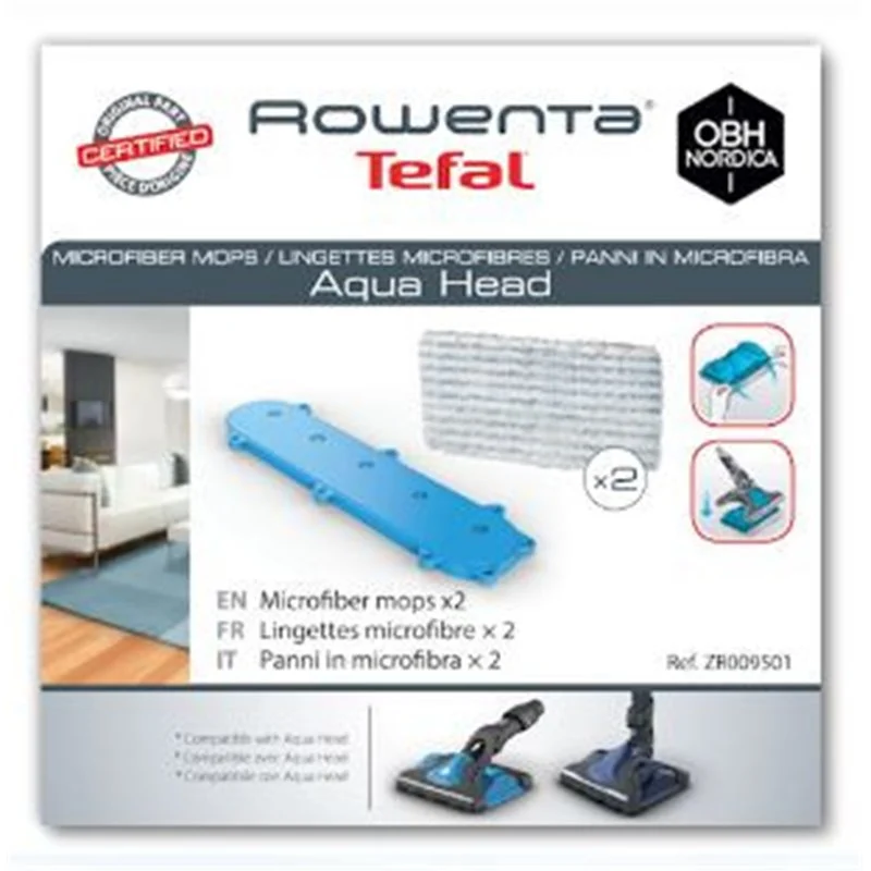 Lingettes Microfibres X2 pour Aqua Head ROWENTA - Promos