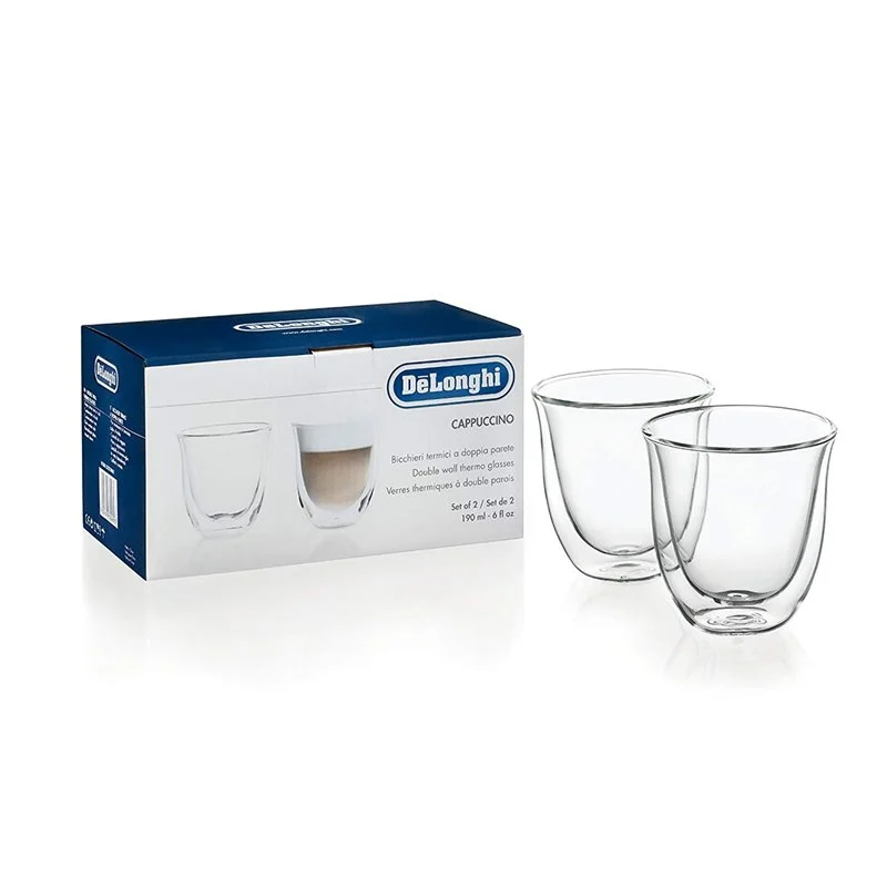 Lot de 2 verres cappuccino pour cafetière Delonghi 5513214601 - Promos
