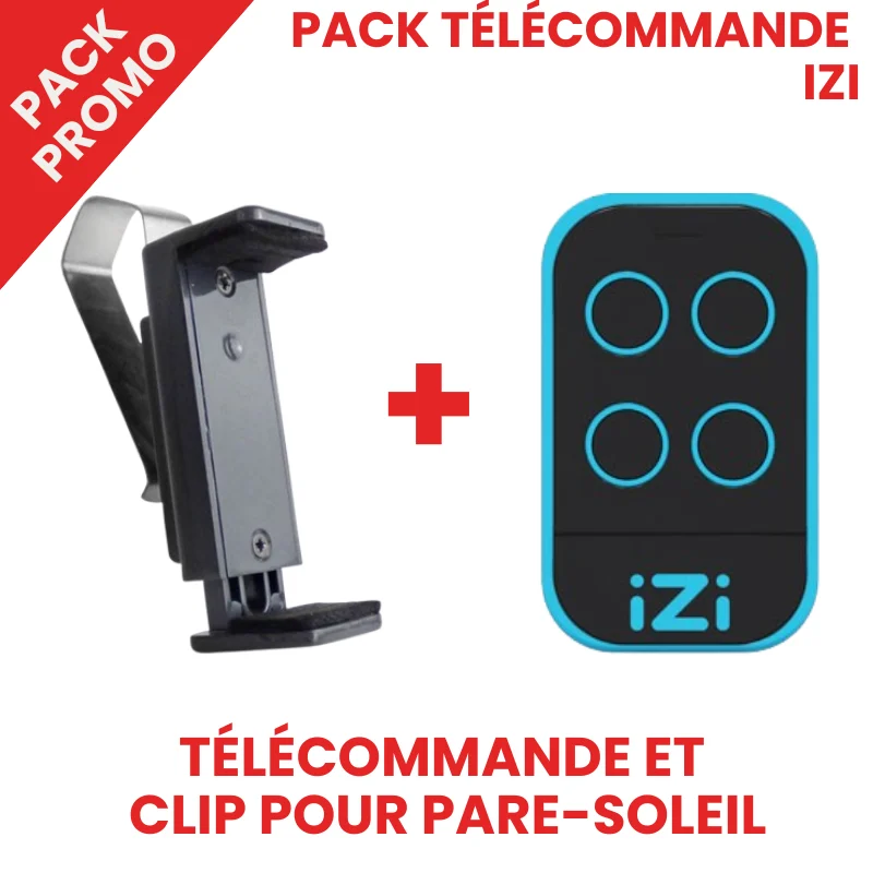Pack télécommande IZI Blue + Accroche pare-soleil