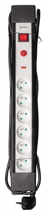 Multiprises parafoudre - 6 voies - 3 mètres