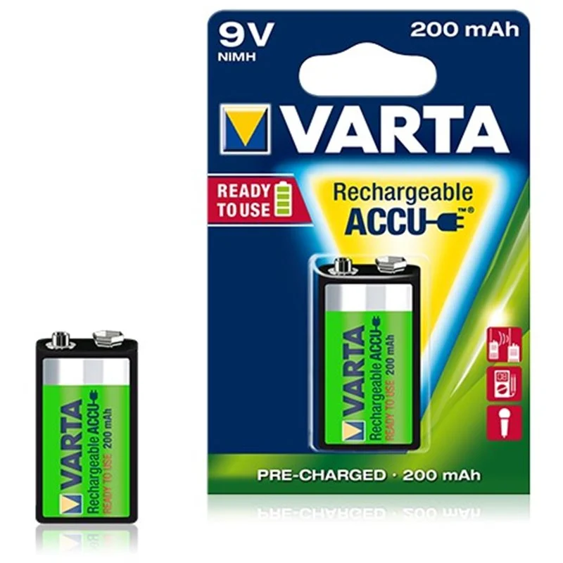 Pile rechargeable 200 mAh 9V - 56722 - Blister de 1 pile 56722101401