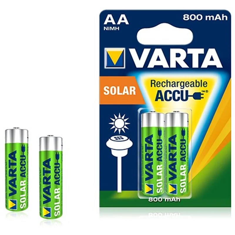 Pile rechargeable Varta Solaires 800 mAh 1,2V - HR06 - 56736 - Blister de 2 piles 56736101402