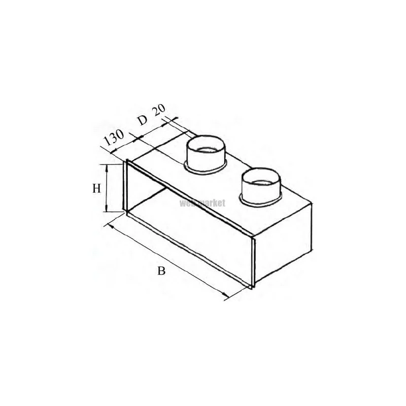 PLÉNUM ISOLÉ AVEC 2 RACCORDEMENTS LATÉRAUX - ENERGY DIFFUSION