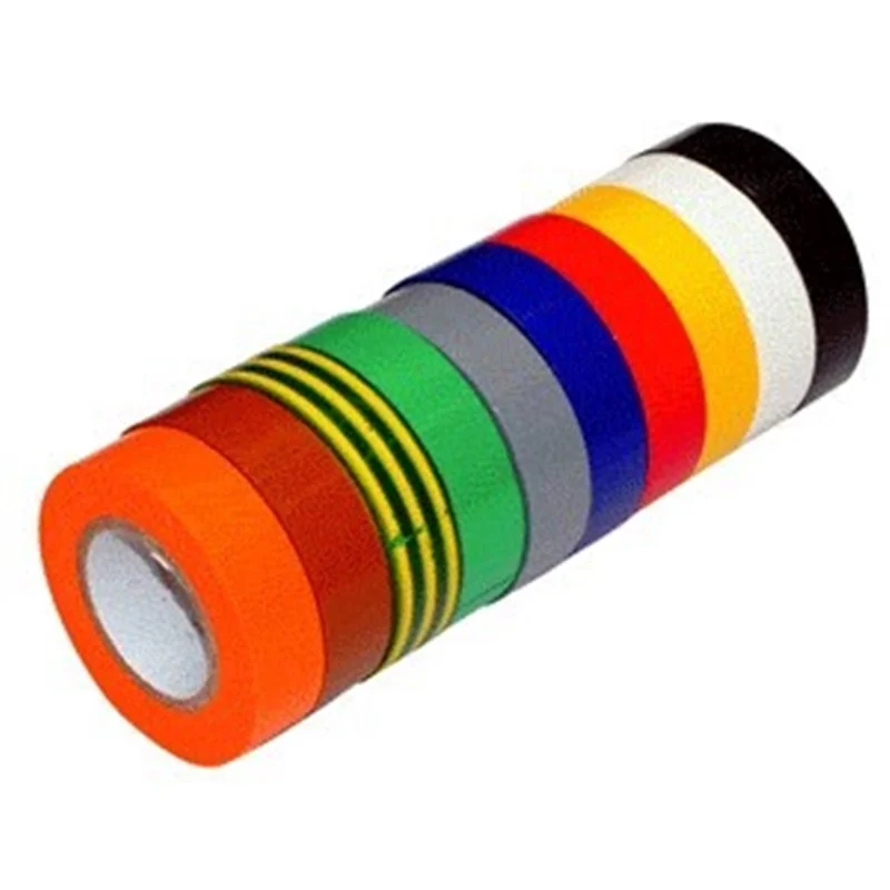 Ruban PVC adhésif Multicouleur 15 mm x 10 m - 9 rouleaux