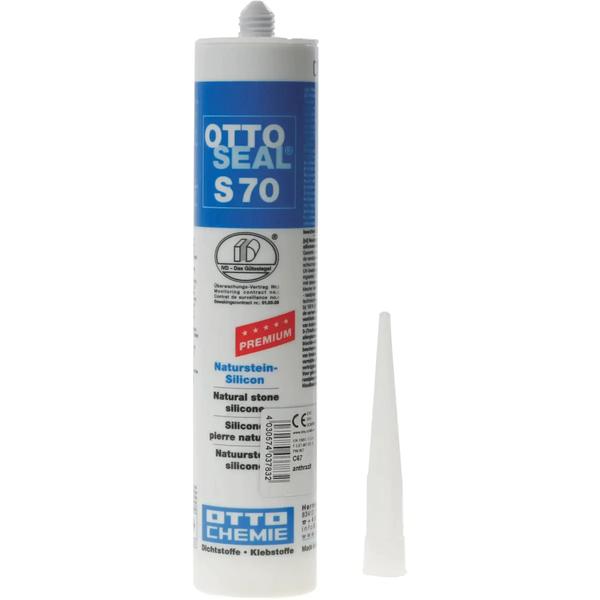 Silicone neutre pierre naturelle OTTOSEAL S70 anthracite 310ml - Neff